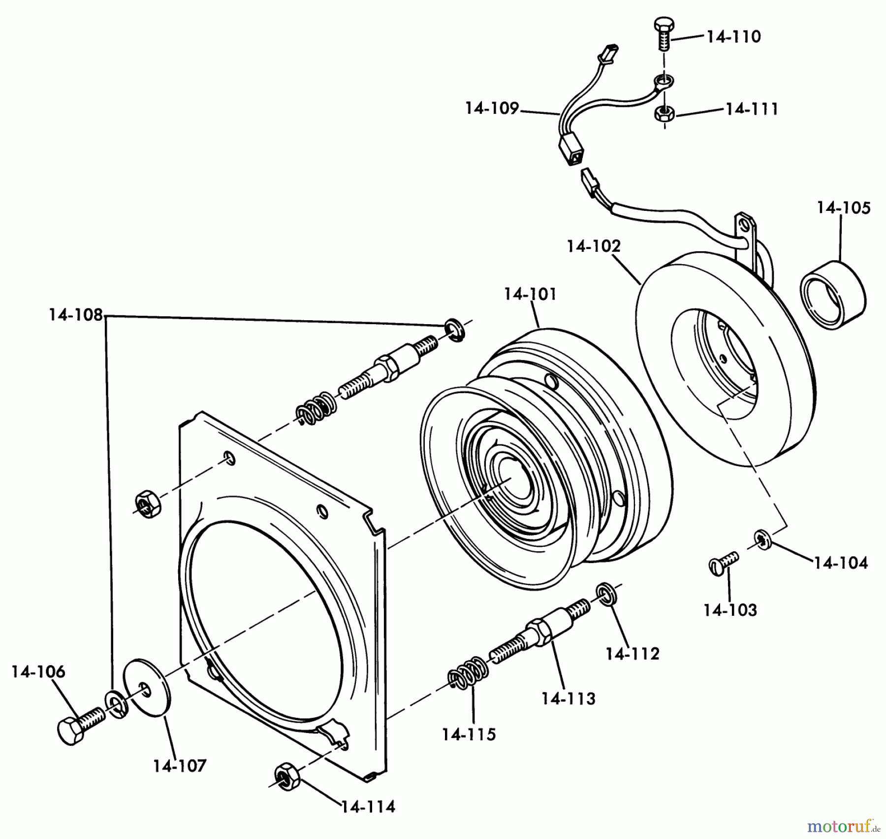  Toro Neu Mowers, Lawn & Garden Tractor Seite 1 61-16OS01 (D-160) - Toro D-160 Automatic Tractor, 1976 P.T.O. CLUTCH D-160