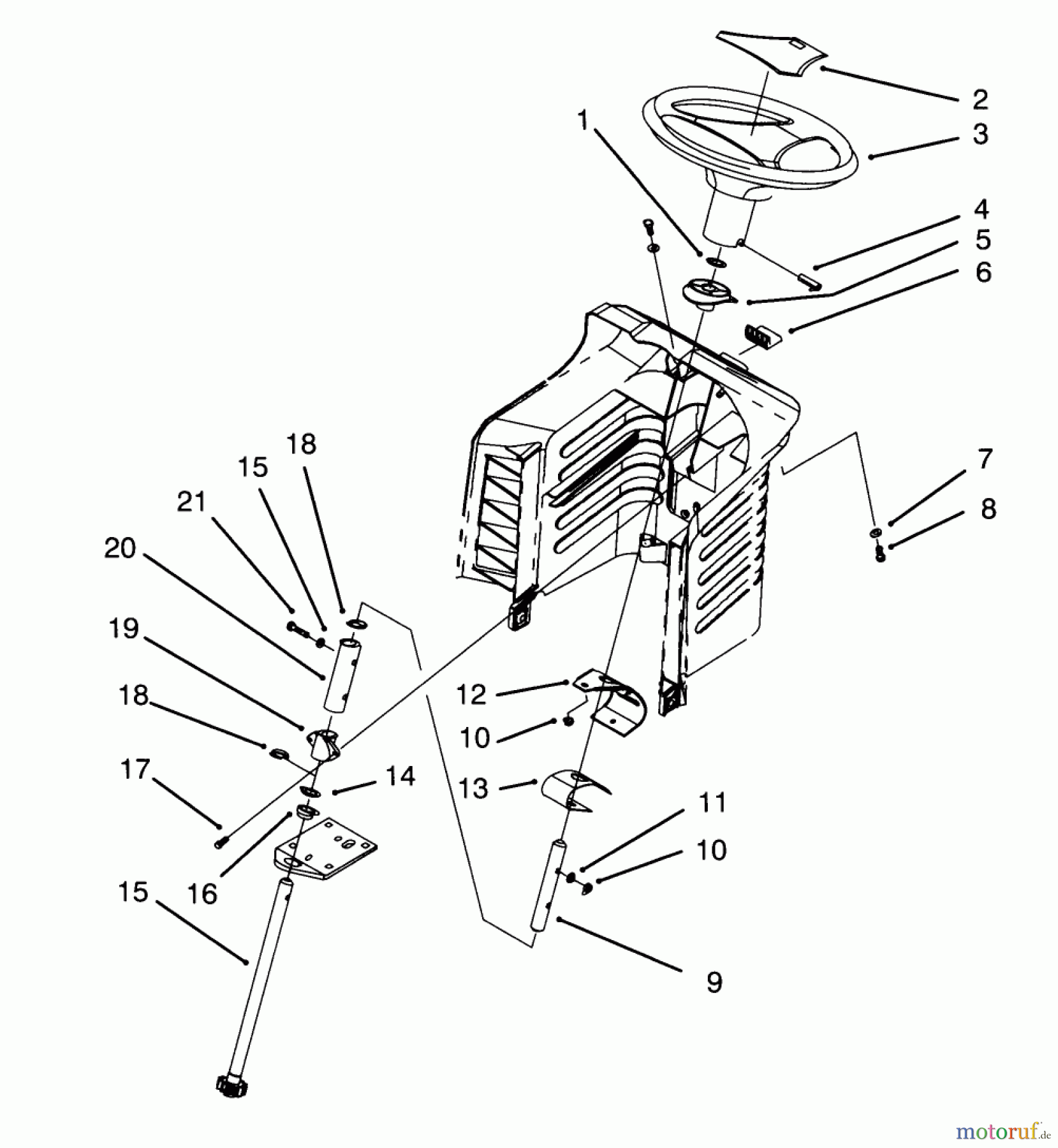  Toro Neu Mowers, Lawn & Garden Tractor Seite 1 71202 (12-38XL) - Toro 12-38XL Lawn Tractor, 1993 (3900001-3999999) STEERING ASSEMBLY