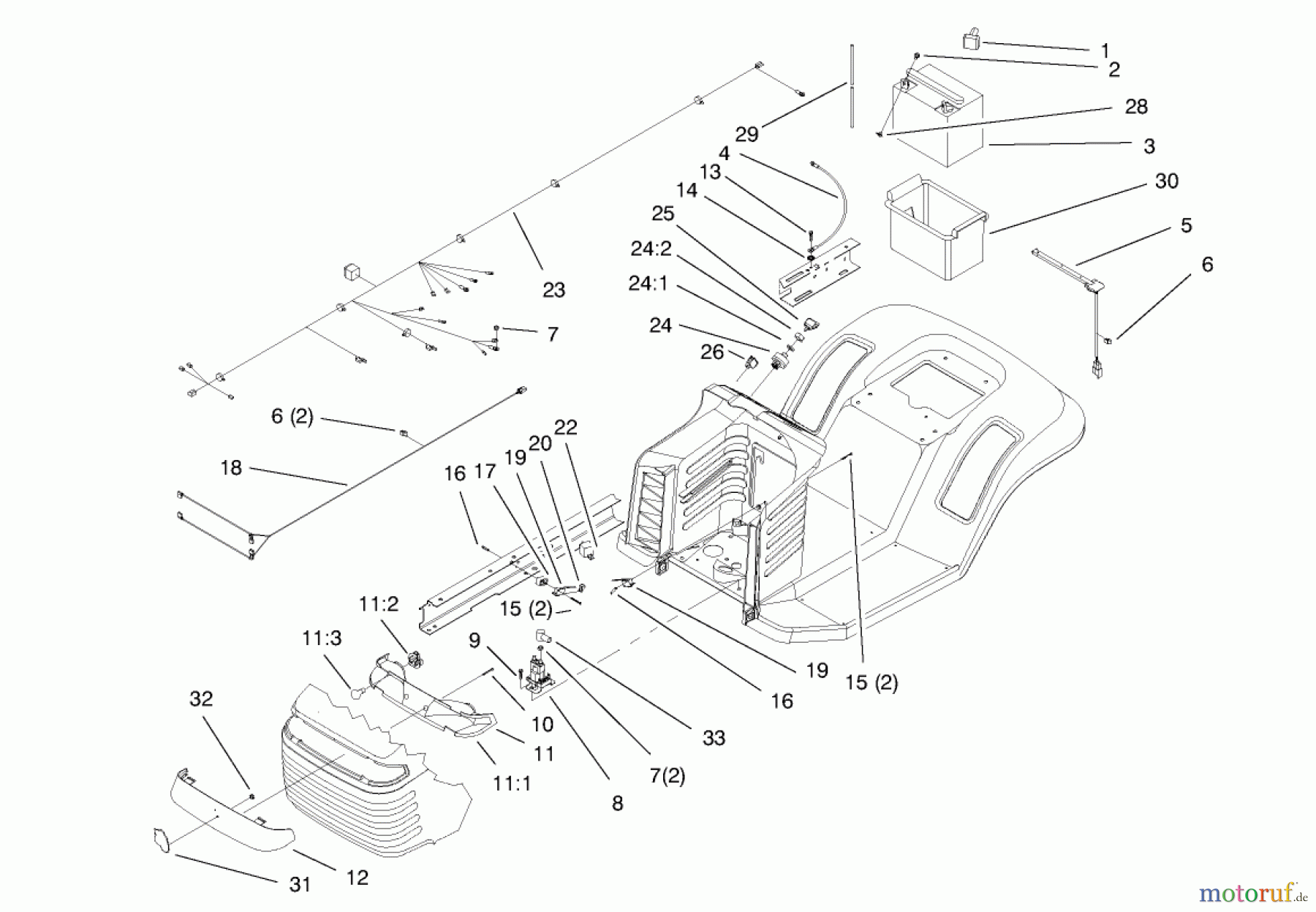  Toro Neu Mowers, Lawn & Garden Tractor Seite 1 71190 (13-38XL) - Toro 13-38XL Lawn Tractor, 1997 (7900001-7999999) ELECTRICAL ASSEMBLY