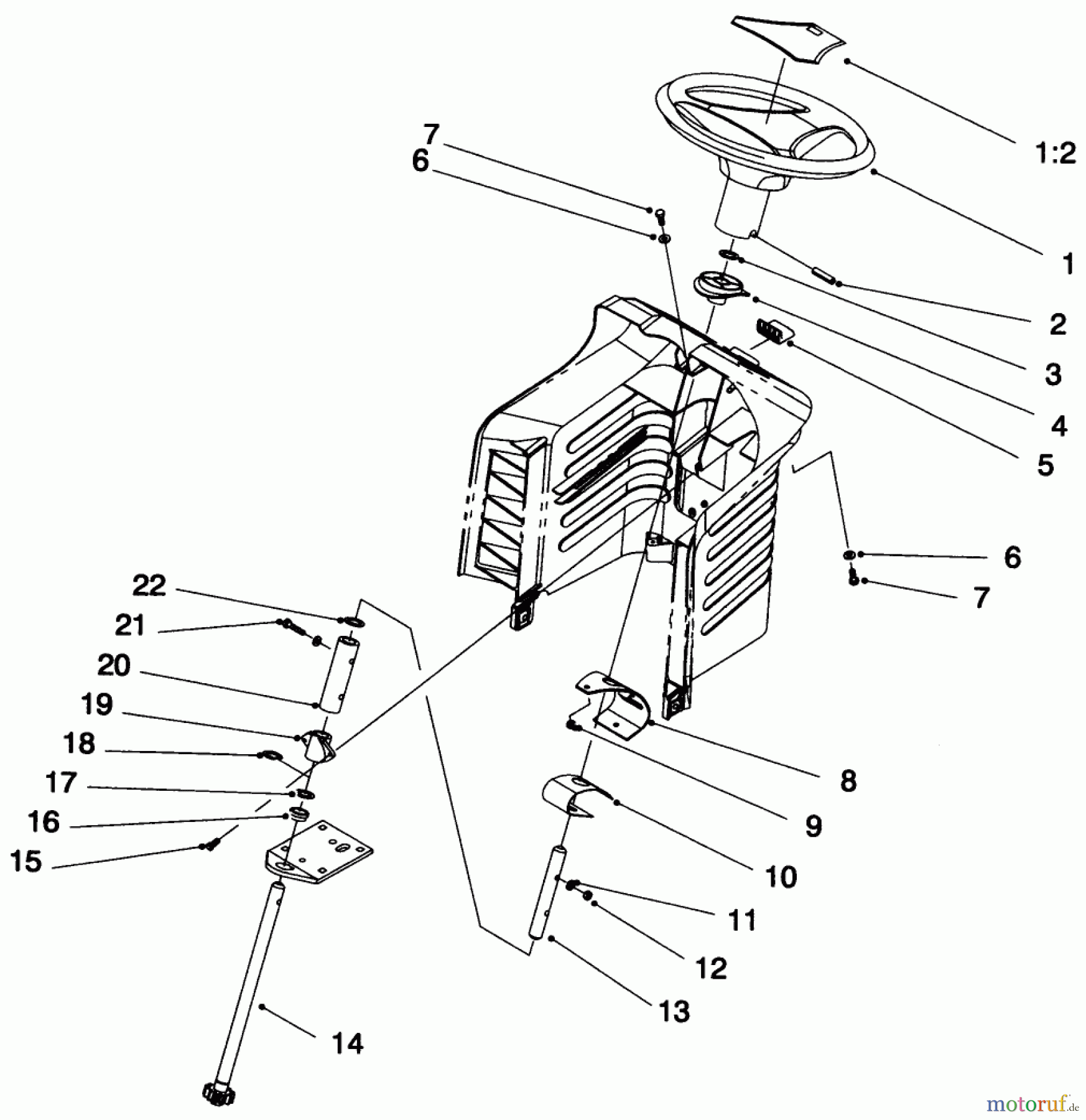  Toro Neu Mowers, Lawn & Garden Tractor Seite 1 71192 (15-44HXL) - Toro 15-44HXL Lawn Tractor, 1995 (5900001-5999999) STEERING ASSEMBLY