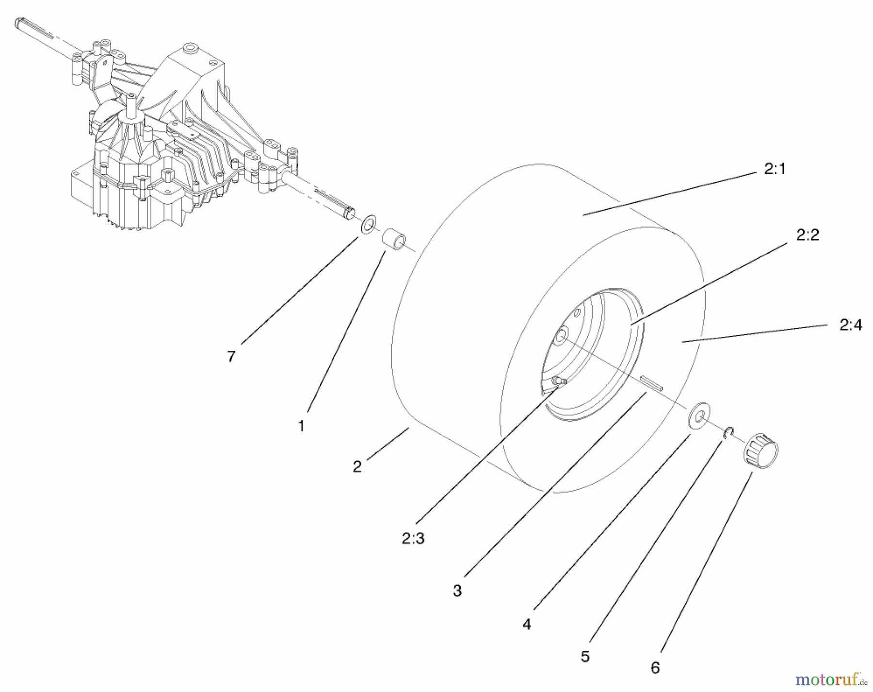  Toro Neu Mowers, Lawn & Garden Tractor Seite 1 71218 (16-44HXL) - Toro 16-44HXL Lawn Tractor, 1997 (7900001-7999999) REAR AXLE ASSEMBLY