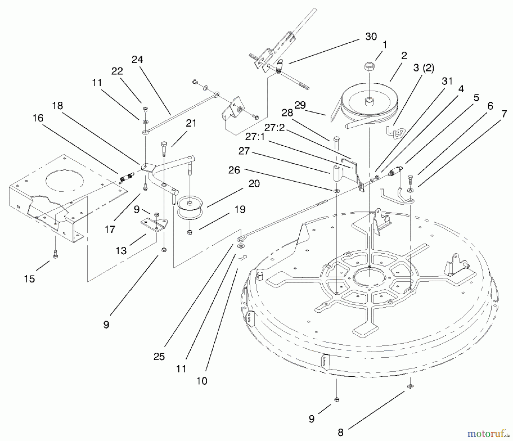  Toro Neu Mowers, Lawn & Garden Tractor Seite 1 71199 (12-32XL) - Toro 12-32XL Lawn Tractor, 2000 (200000001-200999999) 32