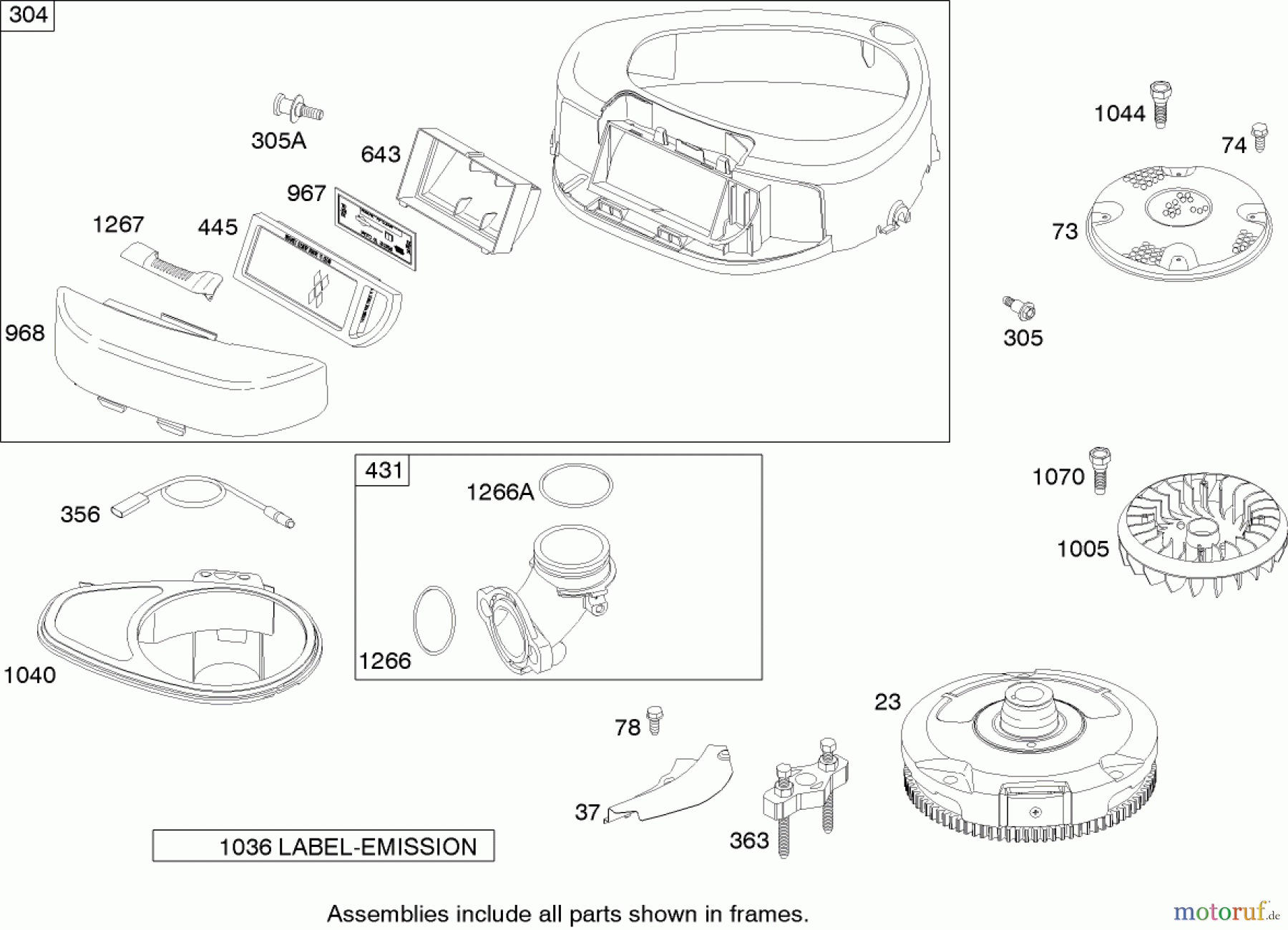  Toro Neu Mowers, Lawn & Garden Tractor Seite 1 71199 (XL 320) - Toro XL 320 Lawn Tractor, 2005 (250000001-250999999) BLOWER HOUSING ASSEMBLY BRIGGS AND STRATTON 219907-0170-E1