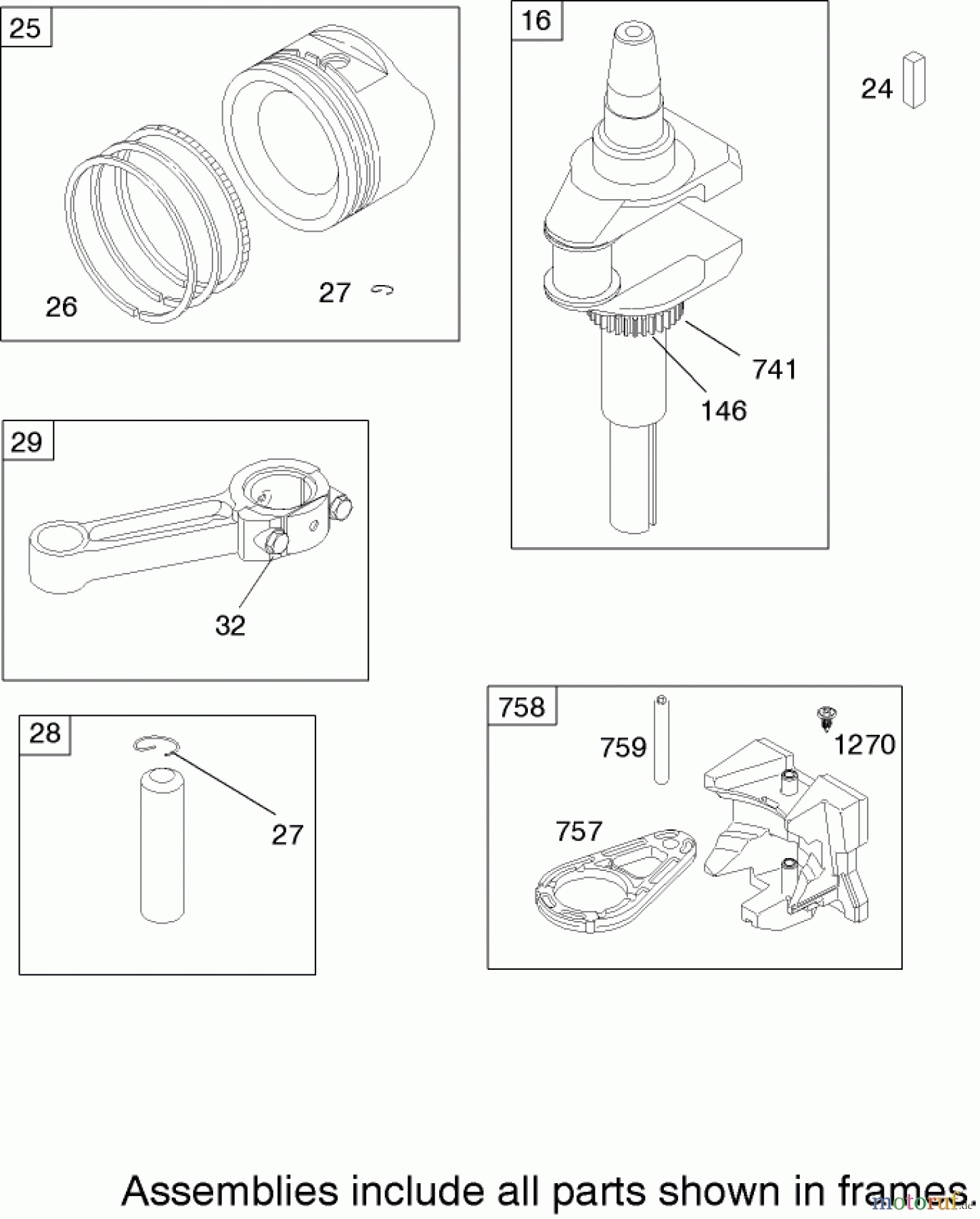  Toro Neu Mowers, Lawn & Garden Tractor Seite 1 71199 (XL 320) - Toro XL 320 Lawn Tractor, 2005 (250000001-250999999) CRANKSHAFT ASSEMBLY BRIGGS AND STRATTON 219907-0170-E1