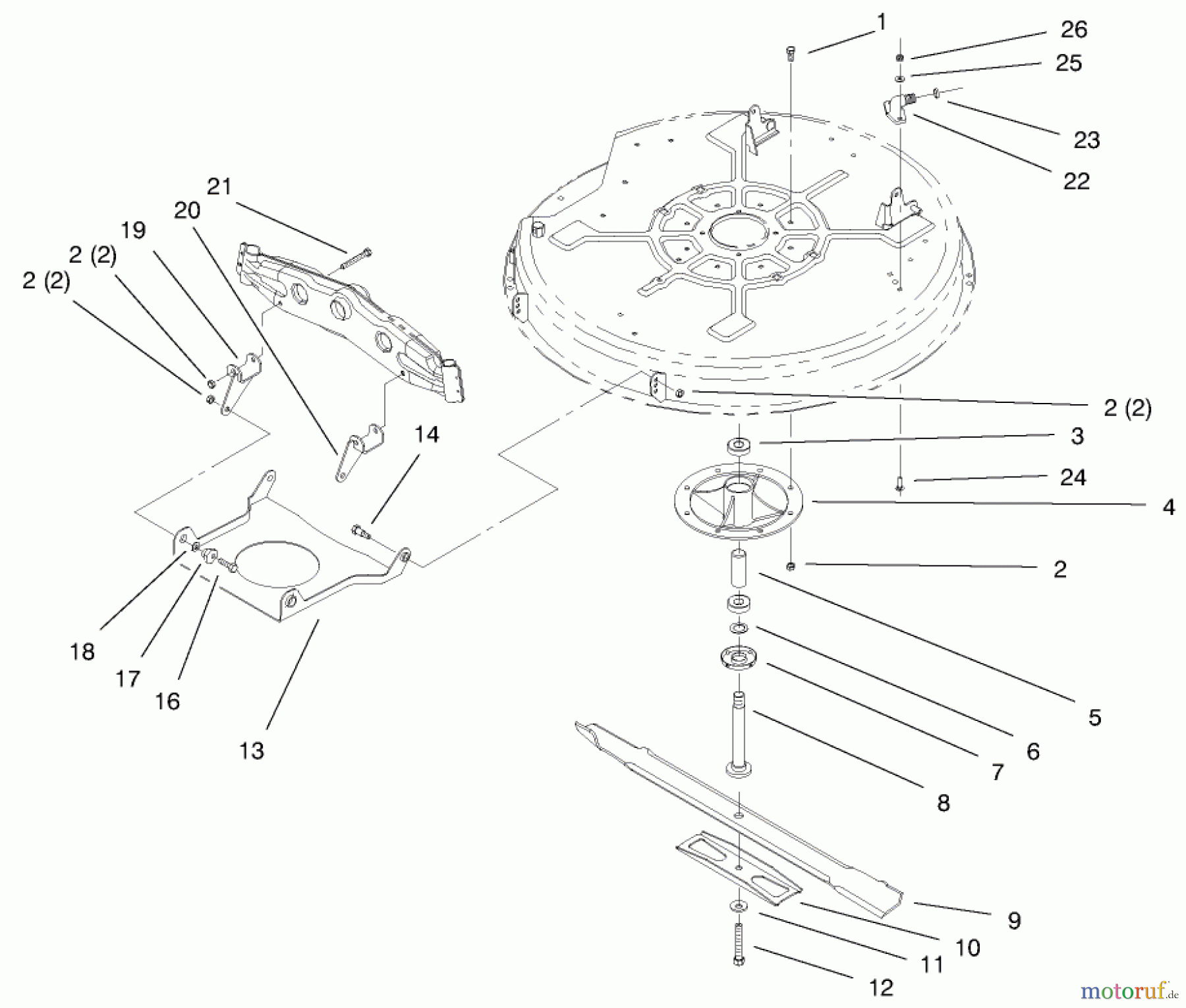  Toro Neu Mowers, Lawn & Garden Tractor Seite 1 71209 (13-32XLE) - Toro 13-32XLE Lawn Tractor, 1999 (9900001-9999999) 32 INCH DECK COMPONENT ASSEMBLY