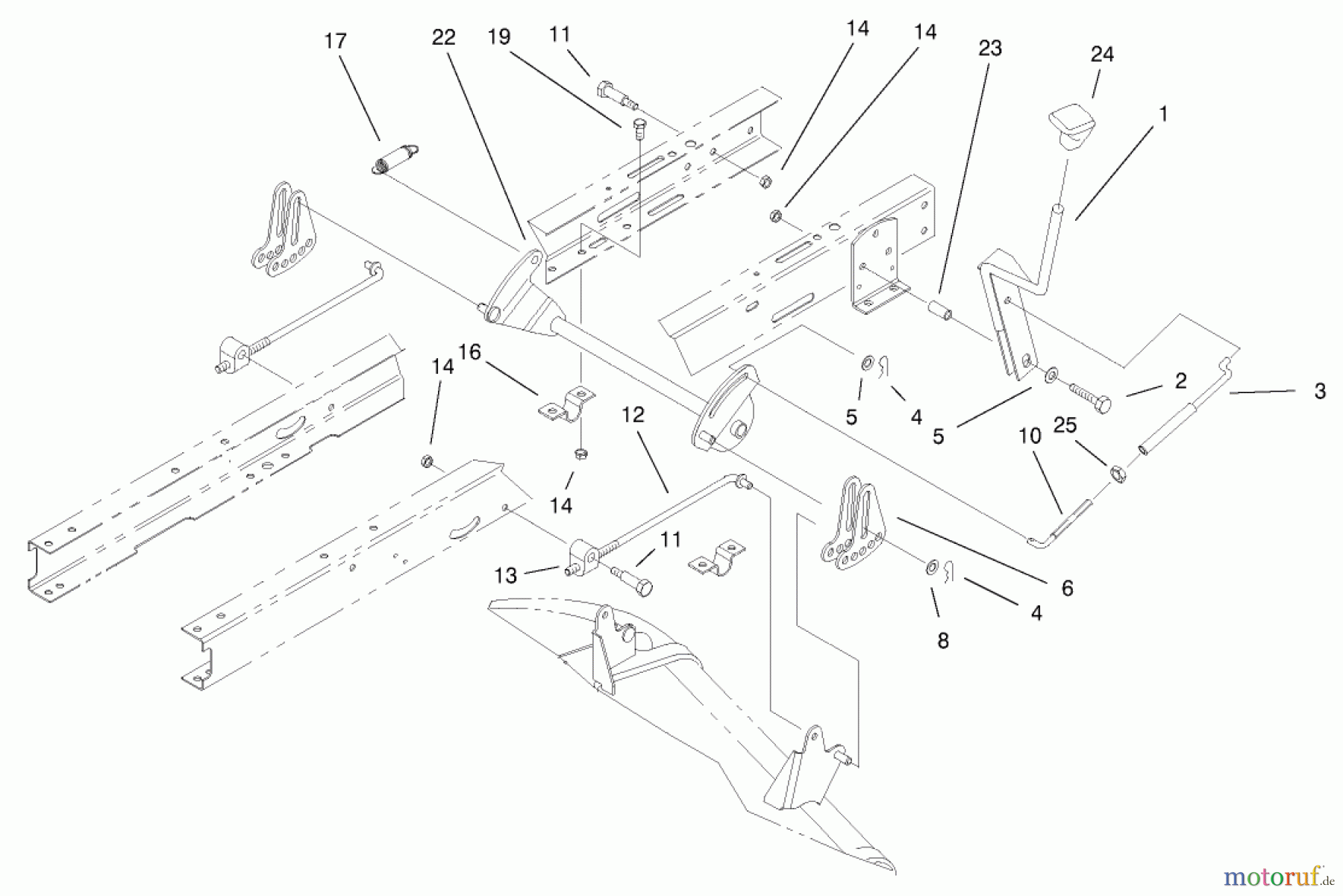  Toro Neu Mowers, Lawn & Garden Tractor Seite 1 71212 (17-44HXL) - Toro 17-44HXL Lawn Tractor, 2000 (200000001-200999999) HEIGHT OF CUT ASSEMBLY