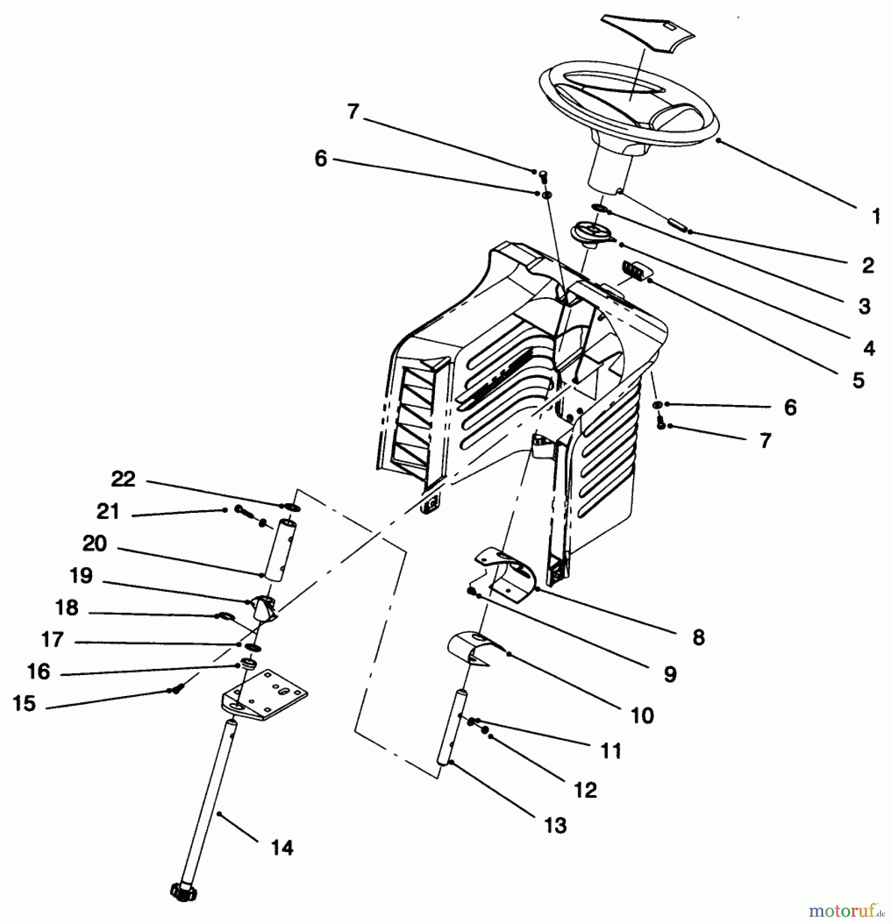  Toro Neu Mowers, Lawn & Garden Tractor Seite 1 71218 (16-44HXL) - Toro 16-44HXL Lawn Tractor, 1996 (6900001-6999999) STEERING ASSEMBLY