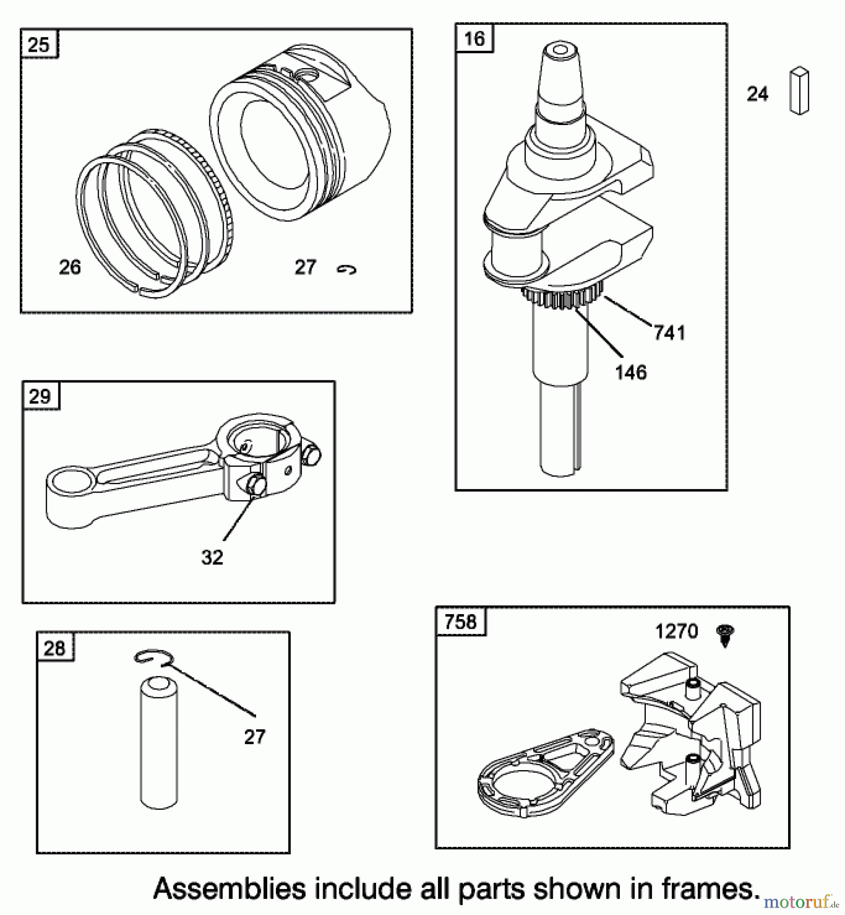  Toro Neu Mowers, Lawn & Garden Tractor Seite 1 71226 (16-38XLE) - Toro 16-38XLE Lawn Tractor, 2002 (220010001-220999999) CRANKSHAFT ASSEMBLY ENGINE BRIGGS AND STRATTON MODEL 286H77-0121-E1