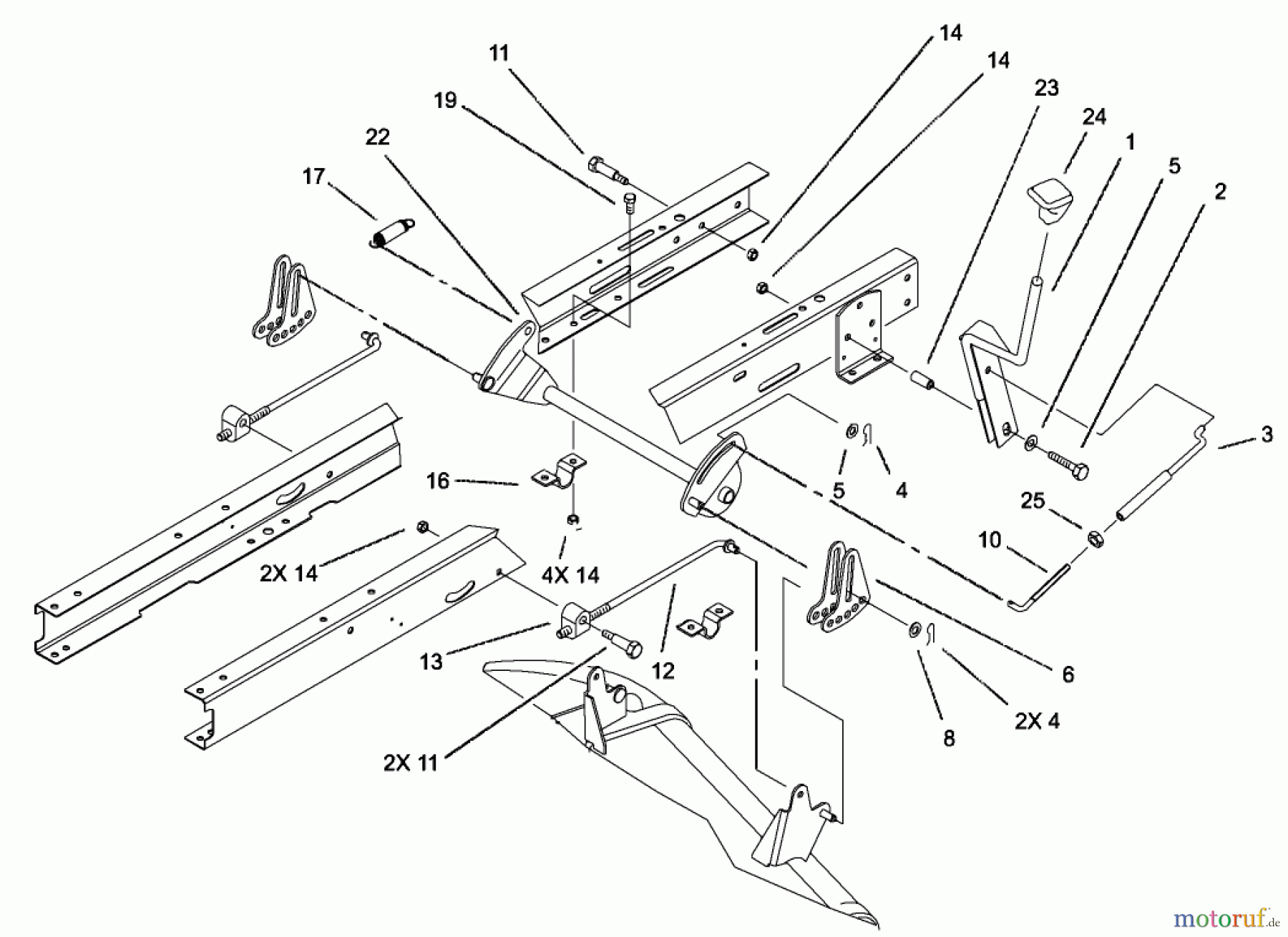  Toro Neu Mowers, Lawn & Garden Tractor Seite 1 71228 (17-44HXL) - Toro 17-44HXL Lawn Tractor, 2002 (220010001-220999999) HEIGHT OF CUT ASSEMBLY