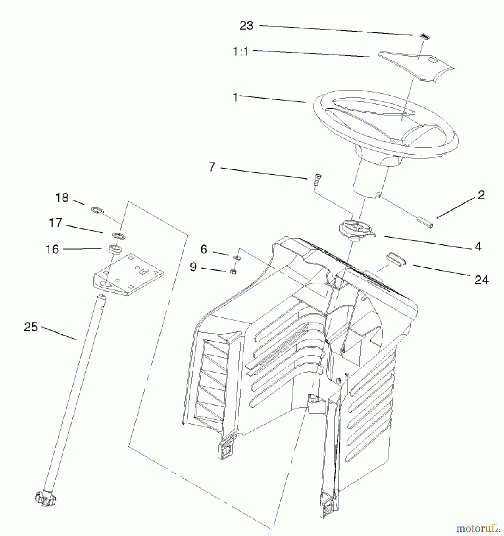  Toro Neu Mowers, Lawn & Garden Tractor Seite 1 71233 (17-44HXL) - Toro 17-44HXL Indy Special Edition Lawn Tractor, 2002 (220000001-220999999) STEERING ASSEMBLY #2