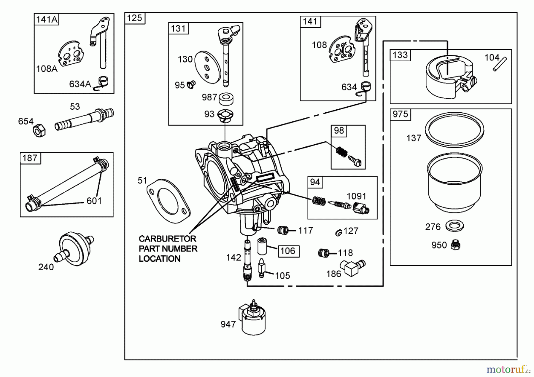  Toro Neu Mowers, Lawn & Garden Tractor Seite 1 71246 (XL 380H) - Toro XL 380H Lawn Tractor, 2006 (260000001-260999999) CARBURETOR ASSEMBLY BRIGGS AND STRATTON 286H77-0165-E1