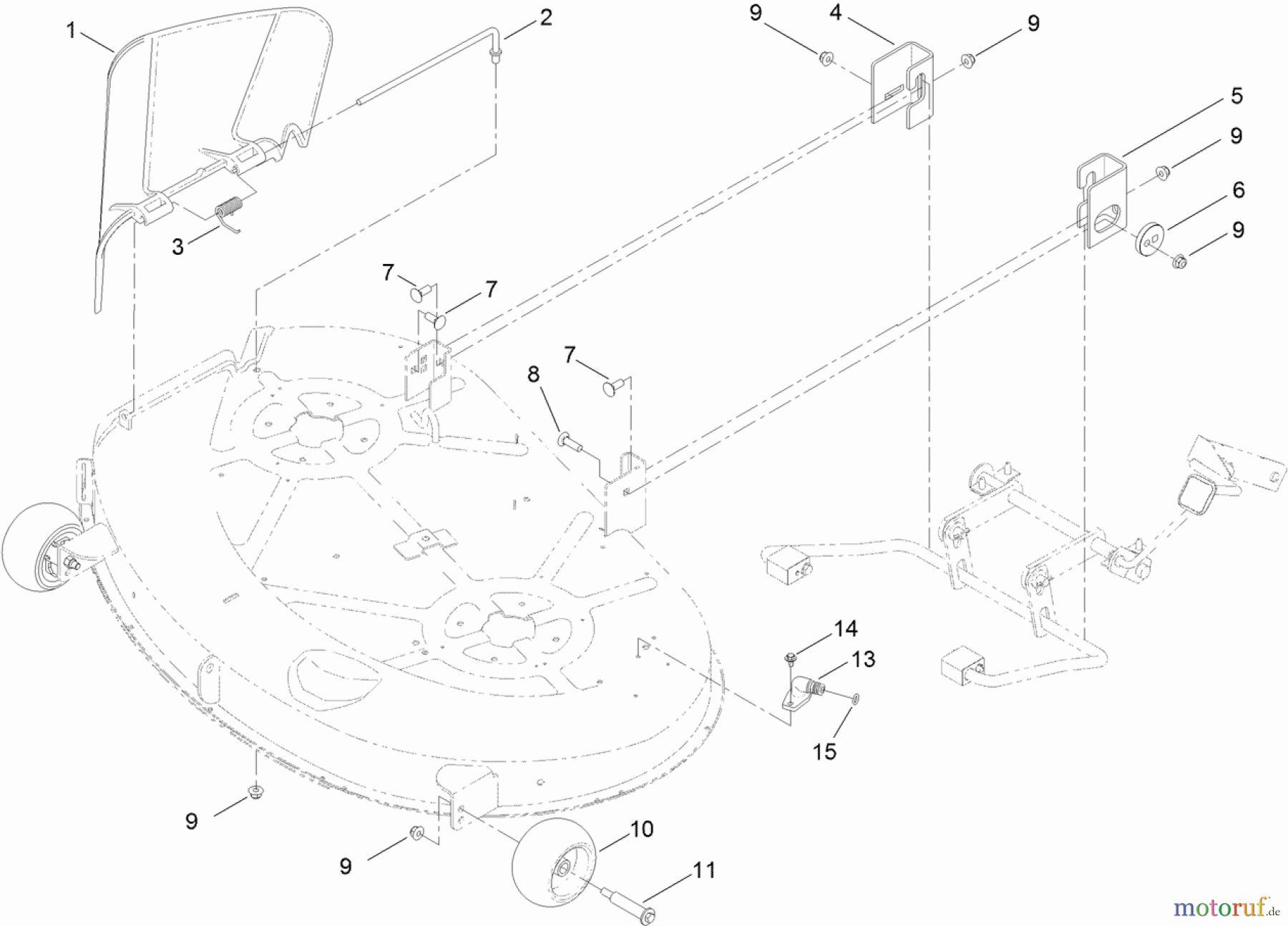  Toro Neu Mowers, Lawn & Garden Tractor Seite 1 71255 (XLS 420T) - Toro XLS 420T Lawn Tractor, 2012 (SN 312000001-312999999) 42 INCH DECK DEFLECTOR AND HANGER ASSEMBLY