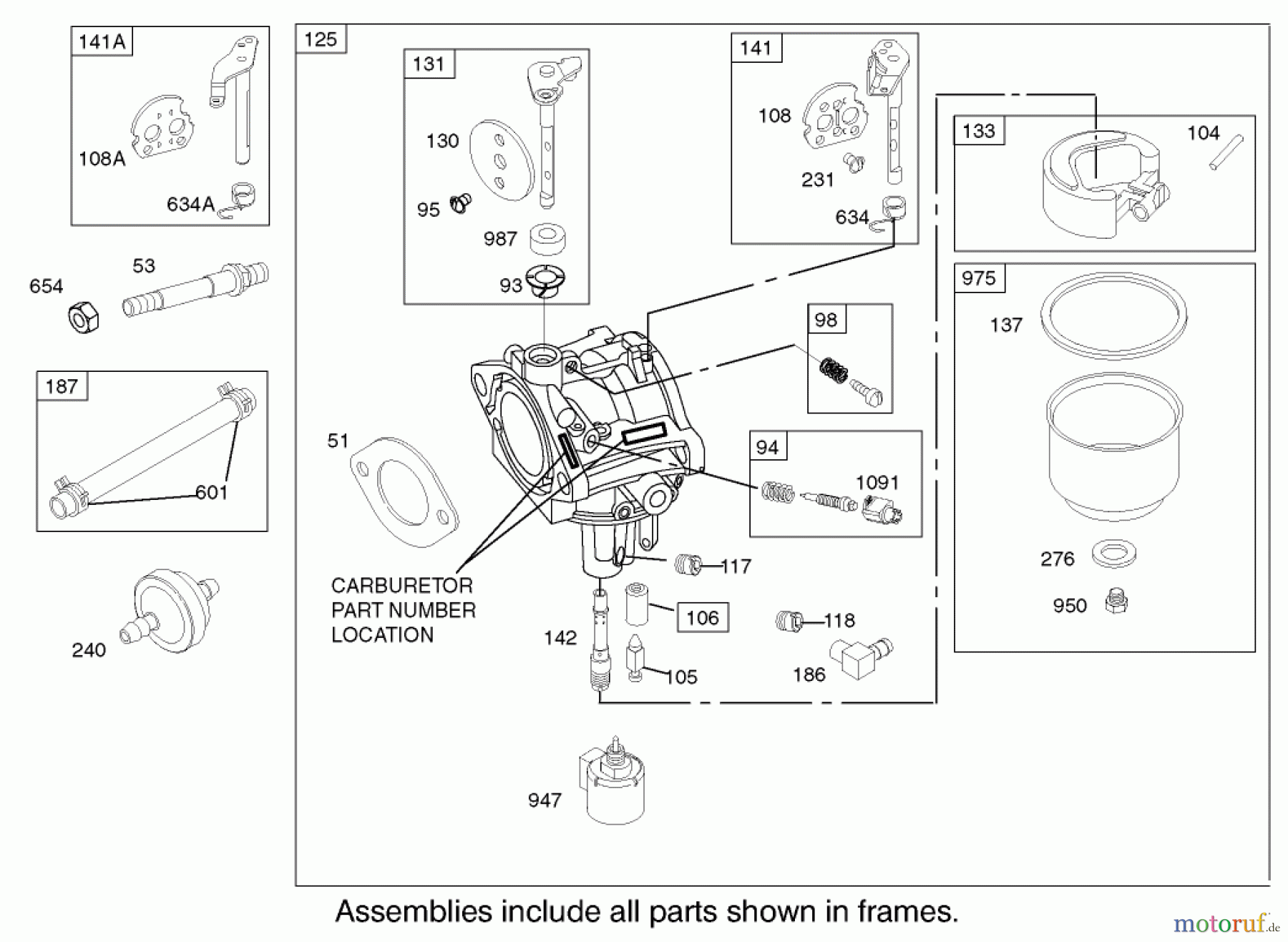  Toro Neu Mowers, Lawn & Garden Tractor Seite 1 71283 (17-44HXLE) - Toro 17-44HXLE Lawn Tractor, 2003 (230000001-230999999) CARBURETOR ASSEMBLY BRIGGS AND STRATTON 31F777-0123-E1