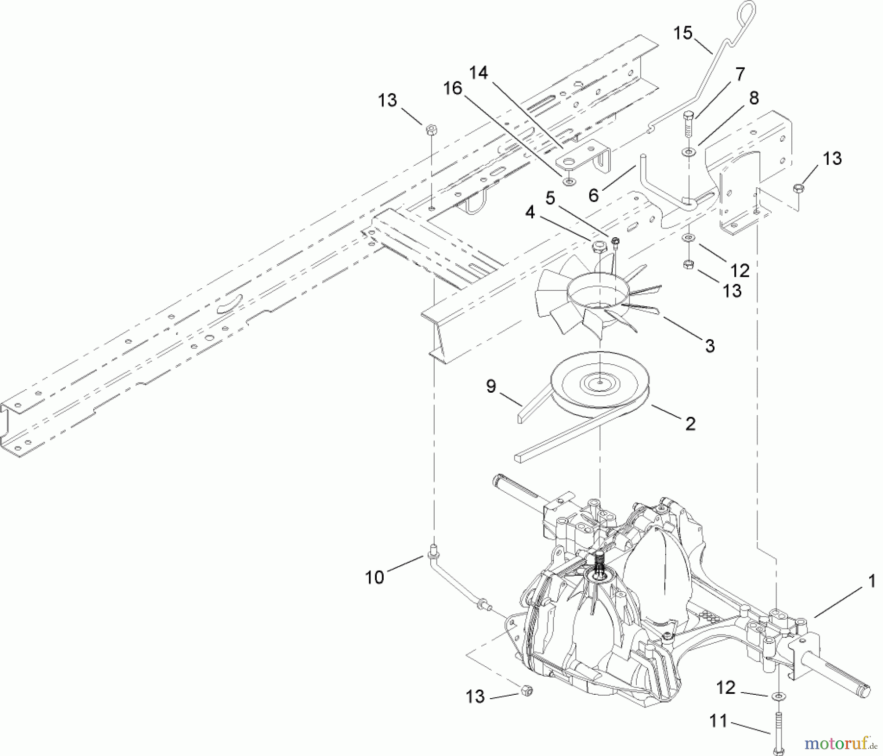  Toro Neu Mowers, Lawn & Garden Tractor Seite 1 71283 (17-44HXLE) - Toro 17-44HXLE Lawn Tractor, 2003 (230000001-230999999) HYDRO TRANSAXLE ASSEMBLY