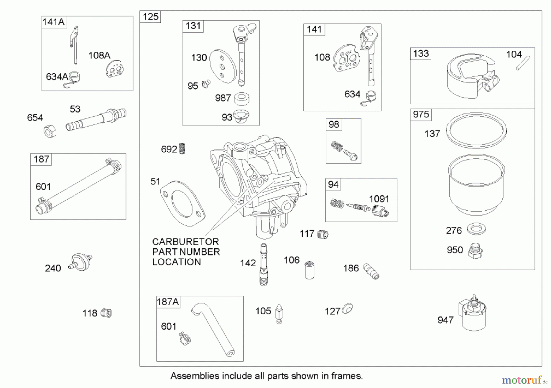  Toro Neu Mowers, Lawn & Garden Tractor Seite 1 71285 (18-44HXLE) - Toro 18-44HXLE Lawn Tractor, 2004 (240000001-240999999) CARBURETOR ASSEMBLY BRIGGS AND STRATTON 31H777-0177-E1