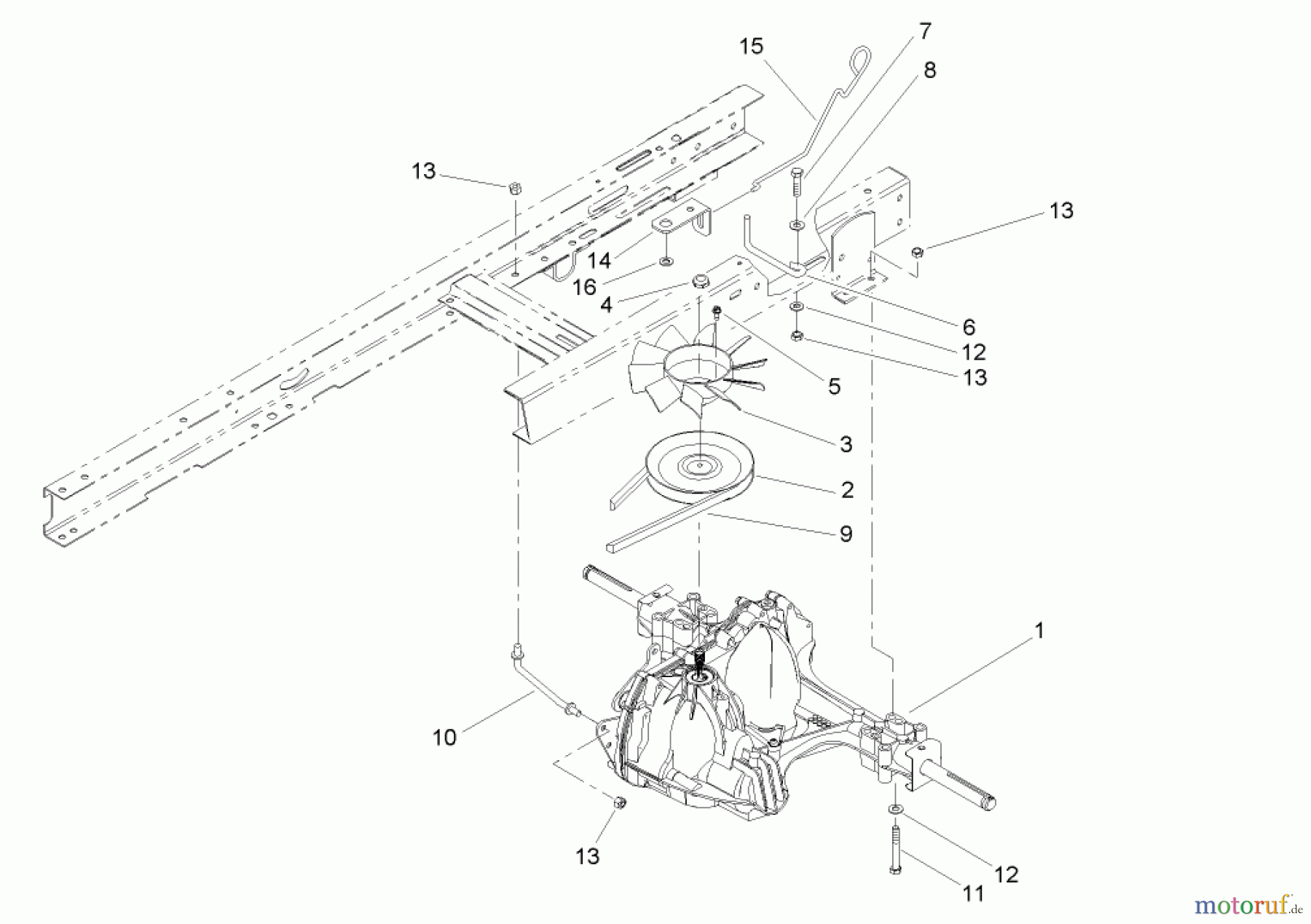  Toro Neu Mowers, Lawn & Garden Tractor Seite 1 71285 (18-44HXLE) - Toro 18-44HXLE Lawn Tractor, 2004 (240000001-240999999) TRANSAXLE COMPONENT ASSEMBLY