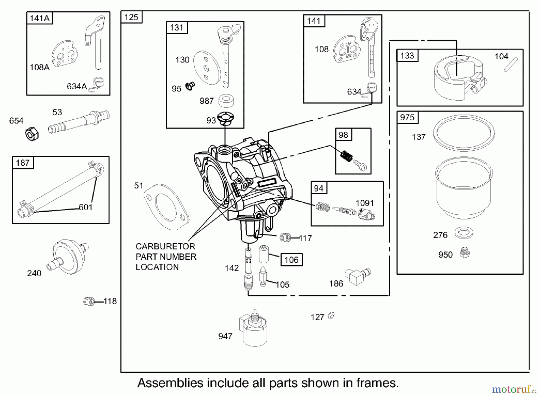  Toro Neu Mowers, Lawn & Garden Tractor Seite 1 71286 (XL 440H) - Toro XL 440H Lawn Tractor, 2006 (260000001-260999999) CARBURETOR ASSEMBLY BRIGGS AND STRATTON 31F777-0162-E1