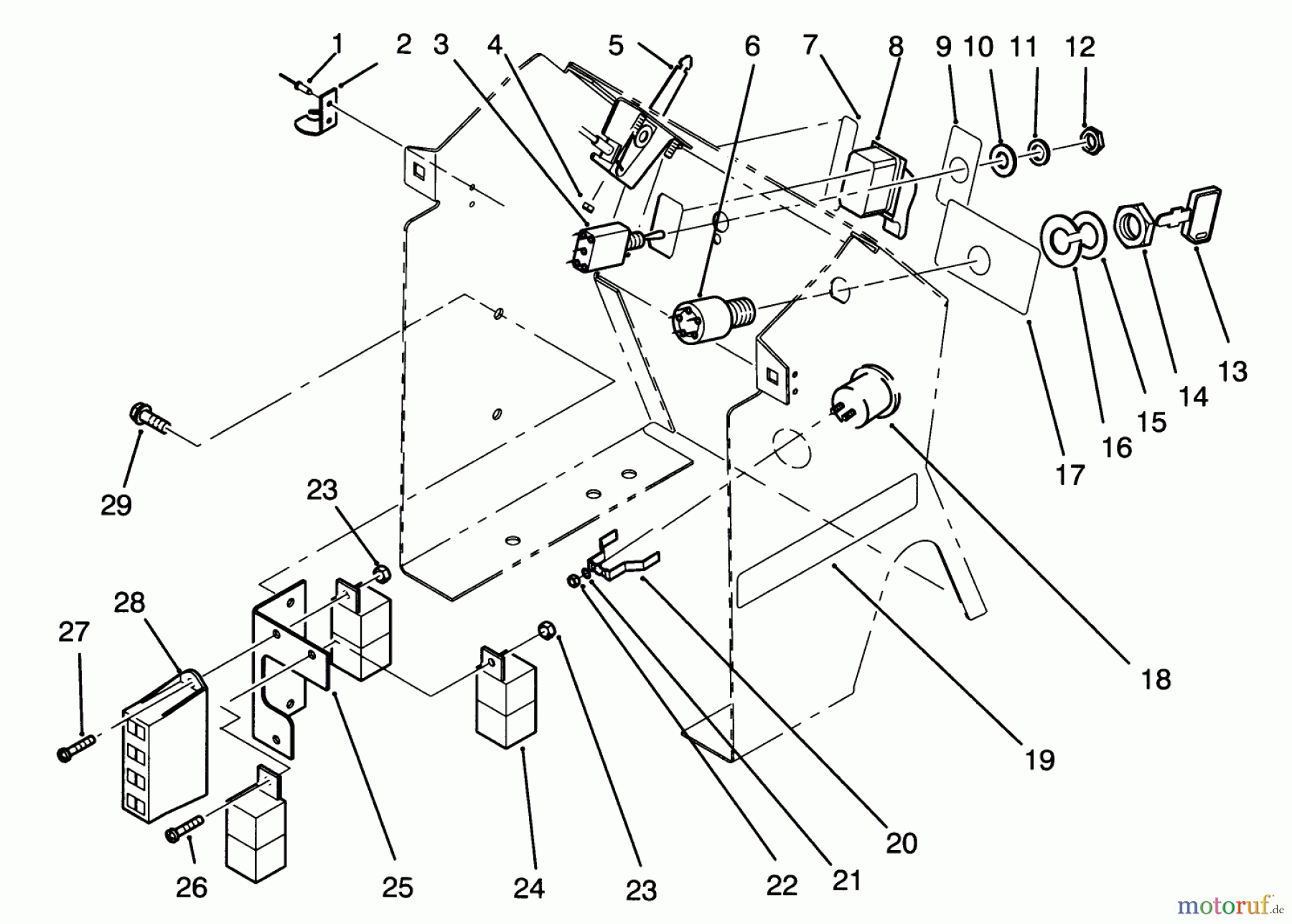  Toro Neu Mowers, Lawn & Garden Tractor Seite 1 72041 (244-H) - Toro 244-H Yard Tractor, 1993 (3900001-3999999) DASH ASSEMBLY