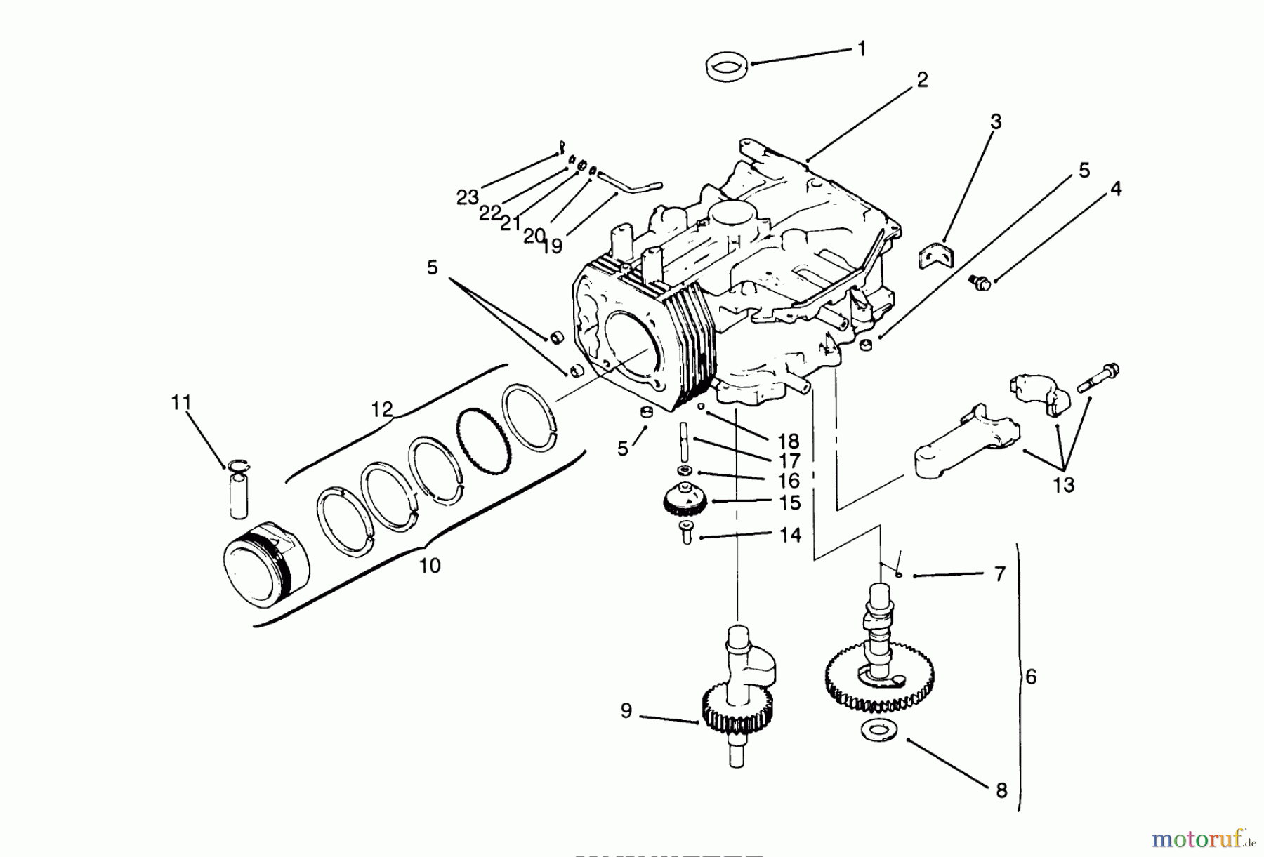  Toro Neu Mowers, Lawn & Garden Tractor Seite 1 72042 (264-6) - Toro 264-6 Yard Tractor, 1995 (5900001-5900796) CRANKCASE (KOHLER ENGINE CV14S-PS1472) #1