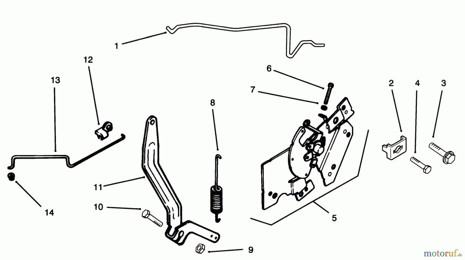  Toro Neu Mowers, Lawn & Garden Tractor Seite 1 72043 (264-H) - Toro 264-H Yard Tractor, 1995 (5901476-5999999) ENGINE CONTROLS #1