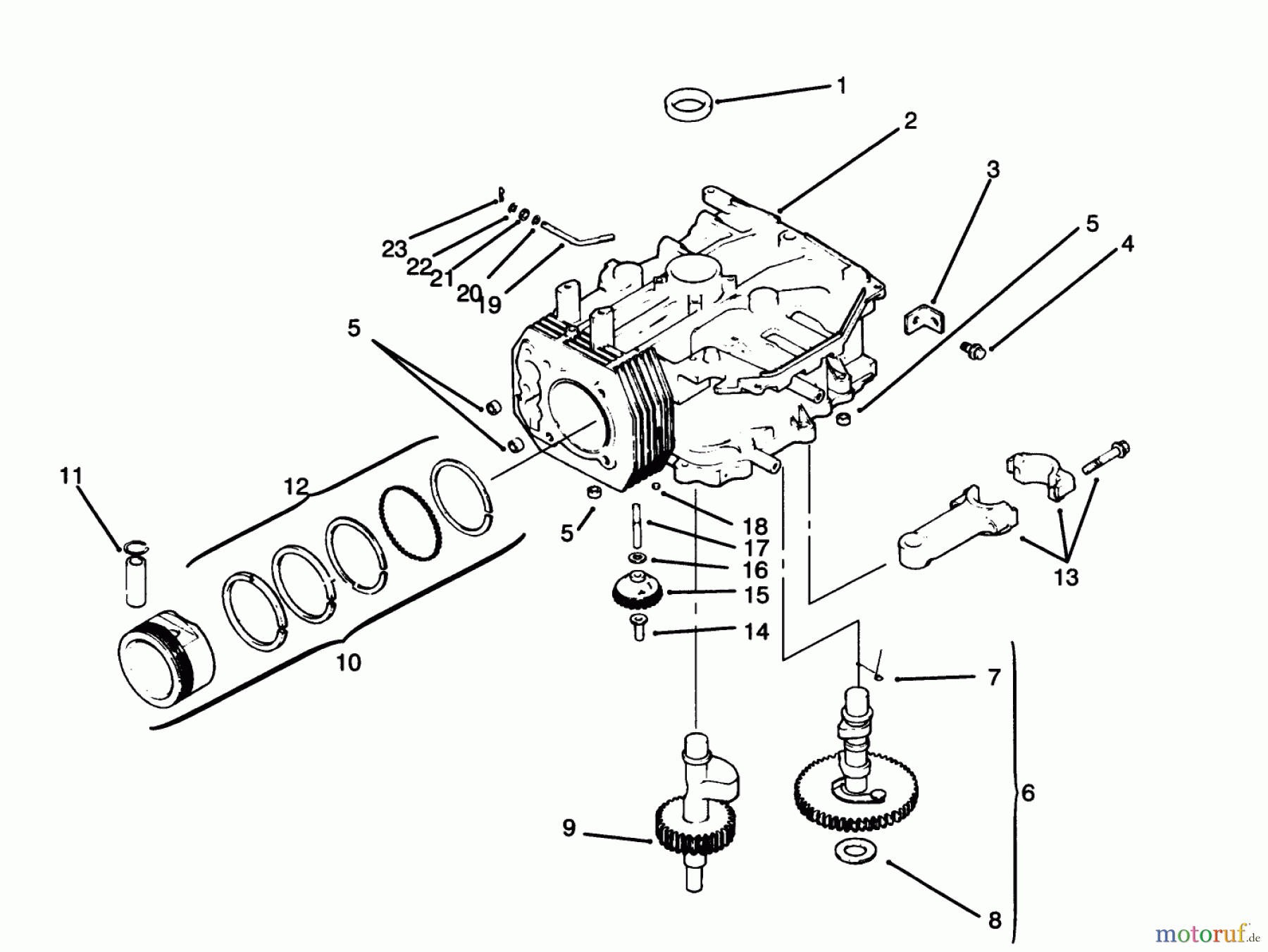  Toro Neu Mowers, Lawn & Garden Tractor Seite 1 72045 (265-6) - Toro 265-6 Yard Tractor, 1996 (6900001-6999999) CRANKCASE