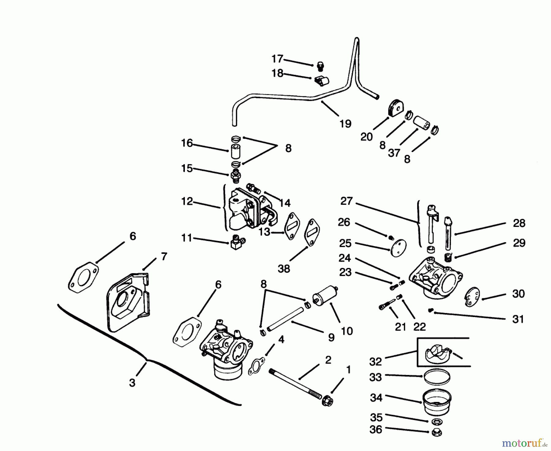  Toro Neu Mowers, Lawn & Garden Tractor Seite 1 72045 (265-6) - Toro 265-6 Yard Tractor, 1996 (6900001-6999999) FUEL SYSTEM