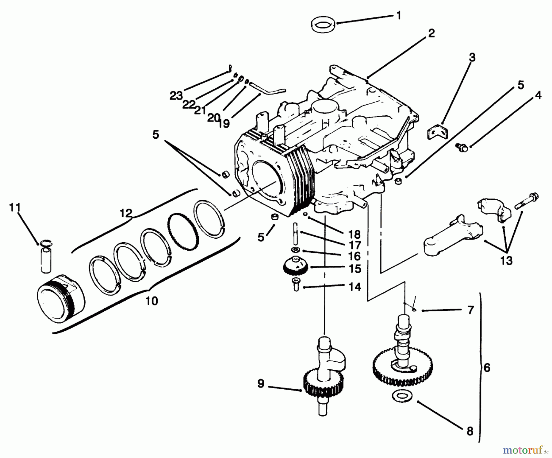  Toro Neu Mowers, Lawn & Garden Tractor Seite 1 72046 (265-H) - Toro 265-H Lawn and Garden Tractor, 1996 (6900001-6999999) CRANKCASE