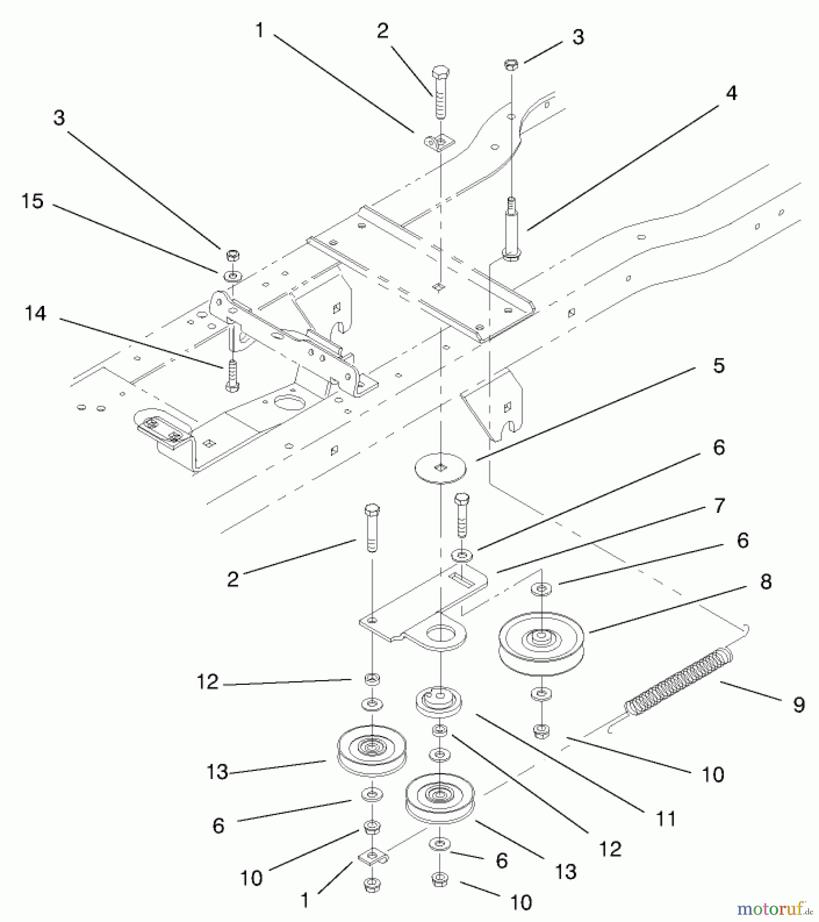  Toro Neu Mowers, Lawn & Garden Tractor Seite 1 72048 (265-H) - Toro 265-H Lawn and Garden Tractor, 1999 (9900001-9999999) HYDRO DRIVE COMPONENTS ASSEMBLY