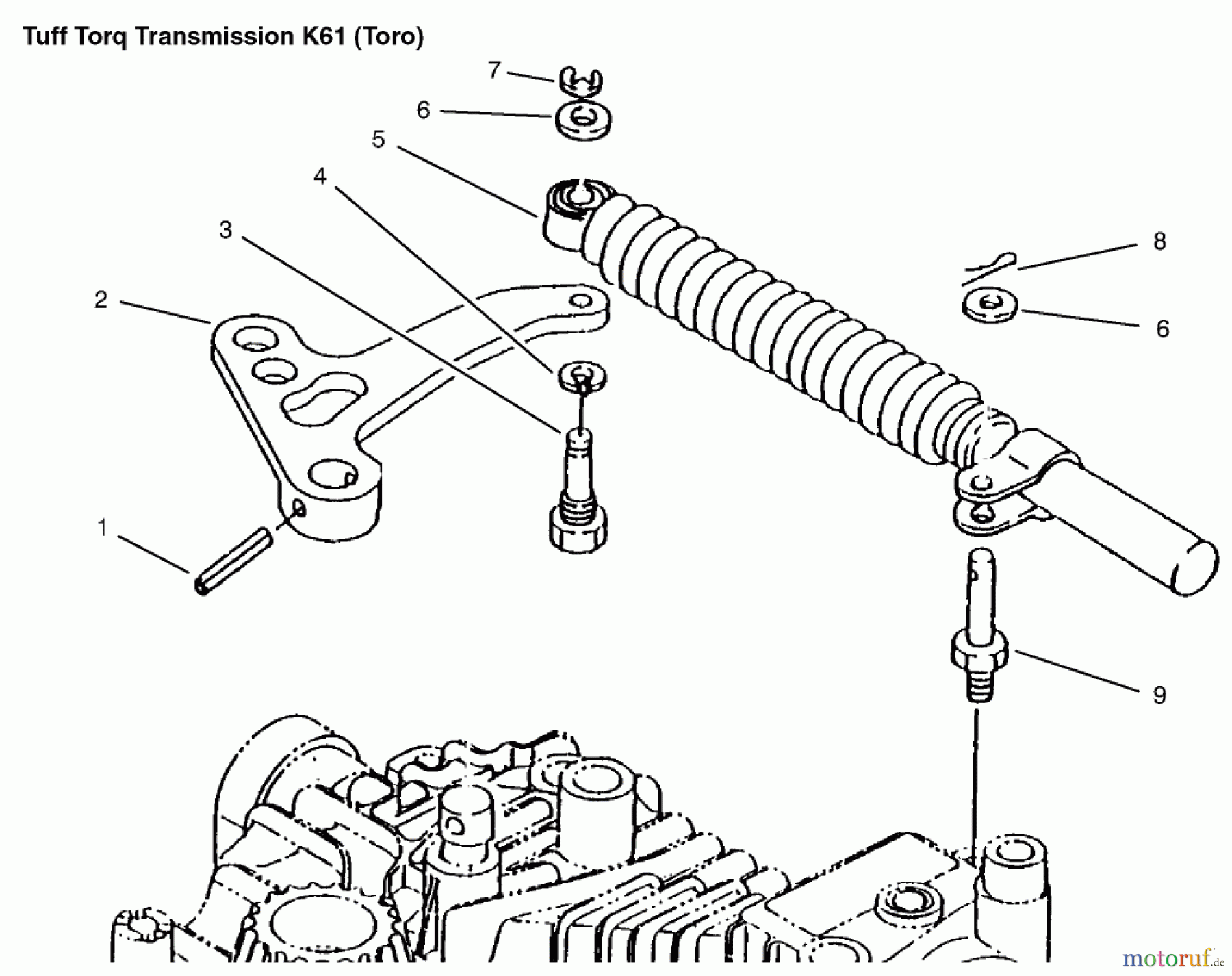  Toro Neu Mowers, Lawn & Garden Tractor Seite 1 72048 (265-H) - Toro 265-H Lawn and Garden Tractor, 1999 (9900001-9999999) LEVER DAMPER