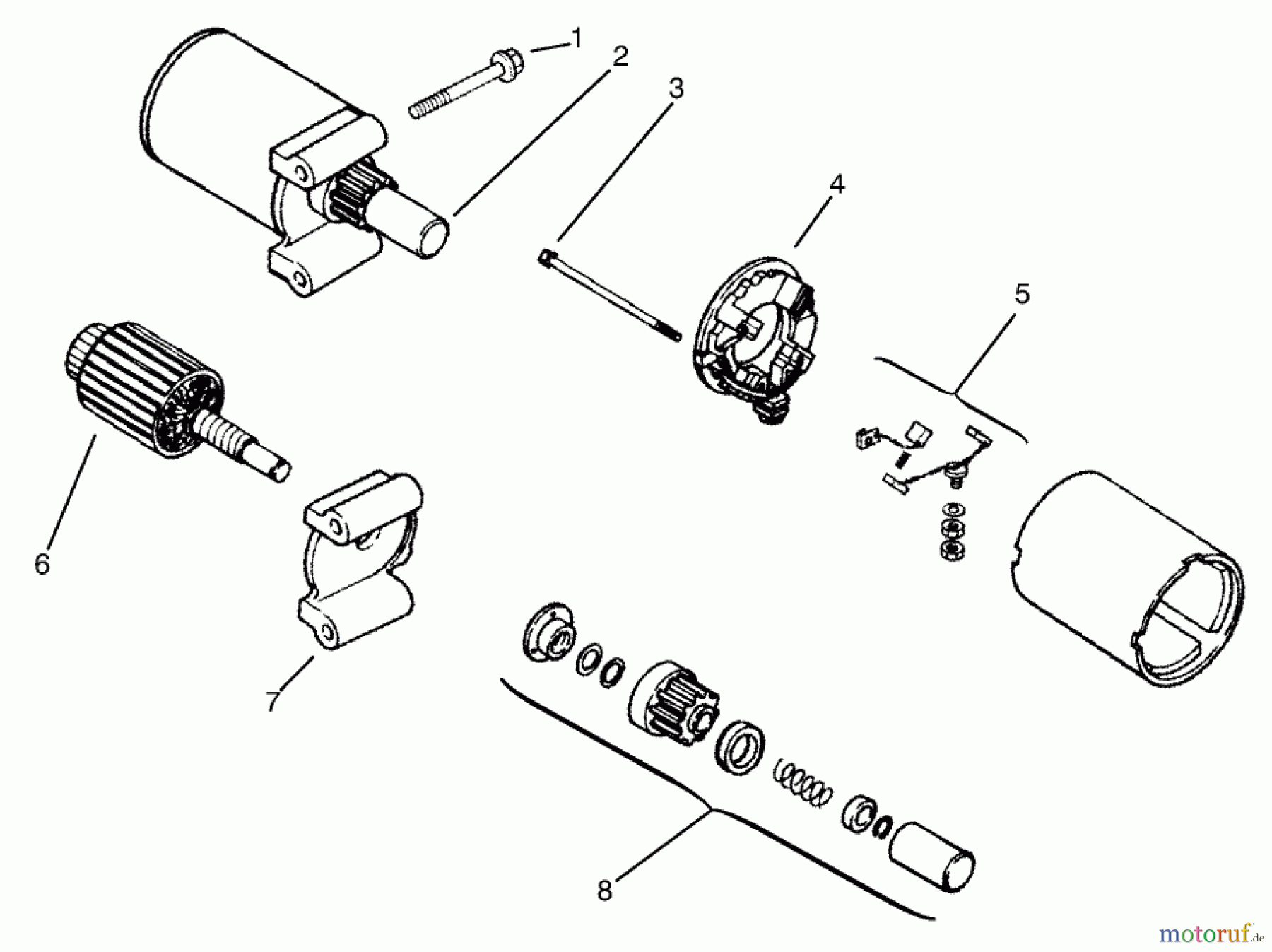  Toro Neu Mowers, Lawn & Garden Tractor Seite 1 72071 (265-H) - Toro 265-H Lawn and Garden Tractor, 2000 (200000001-200999999) STARTING SYSTEM #1