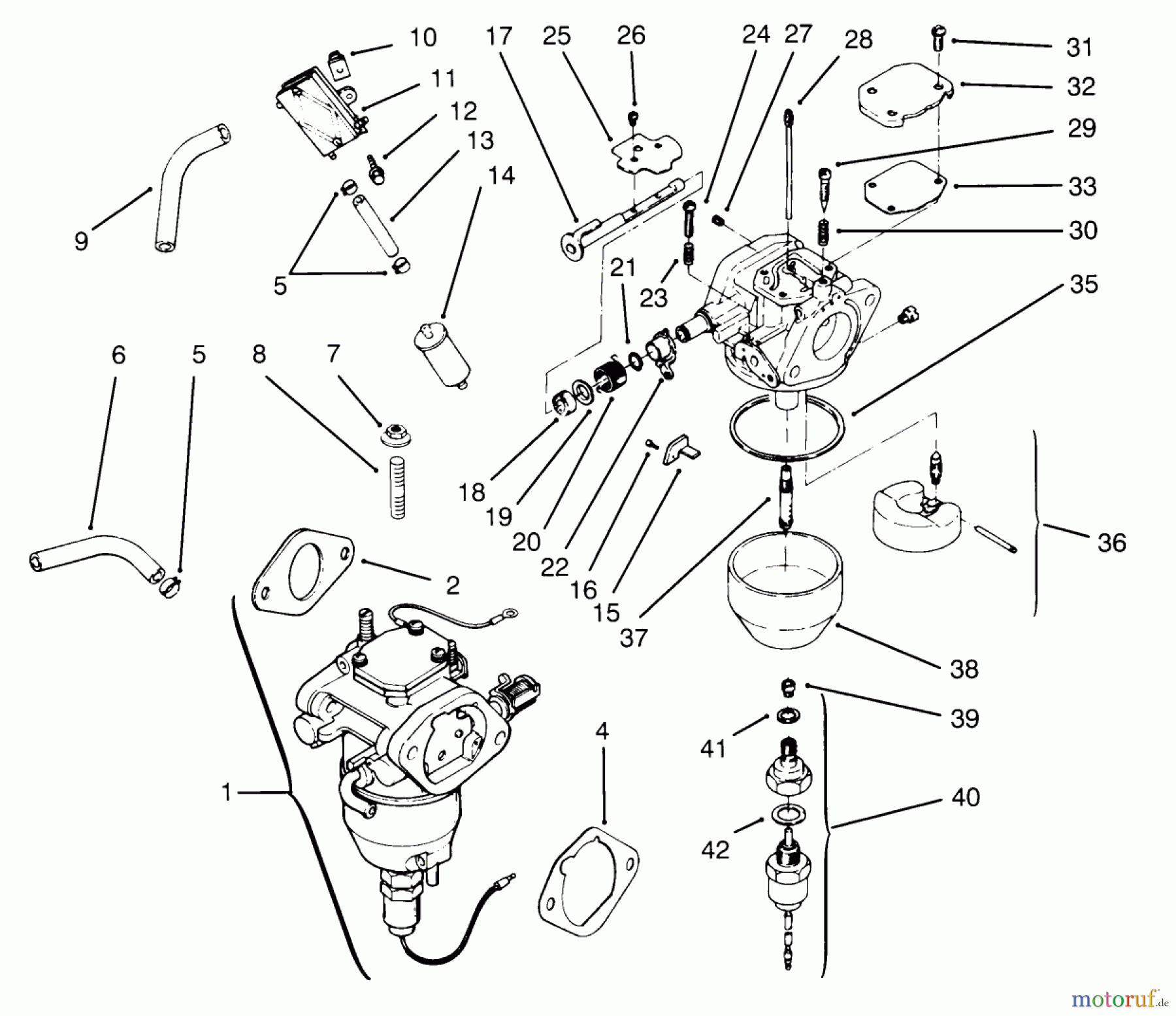  Toro Neu Mowers, Lawn & Garden Tractor Seite 1 72084 (266-H) - Toro 266-H Yard Tractor, 1996 (6900001-6999999) FUEL SYSTEM KOHLER ENGINE CV16S-PS61514