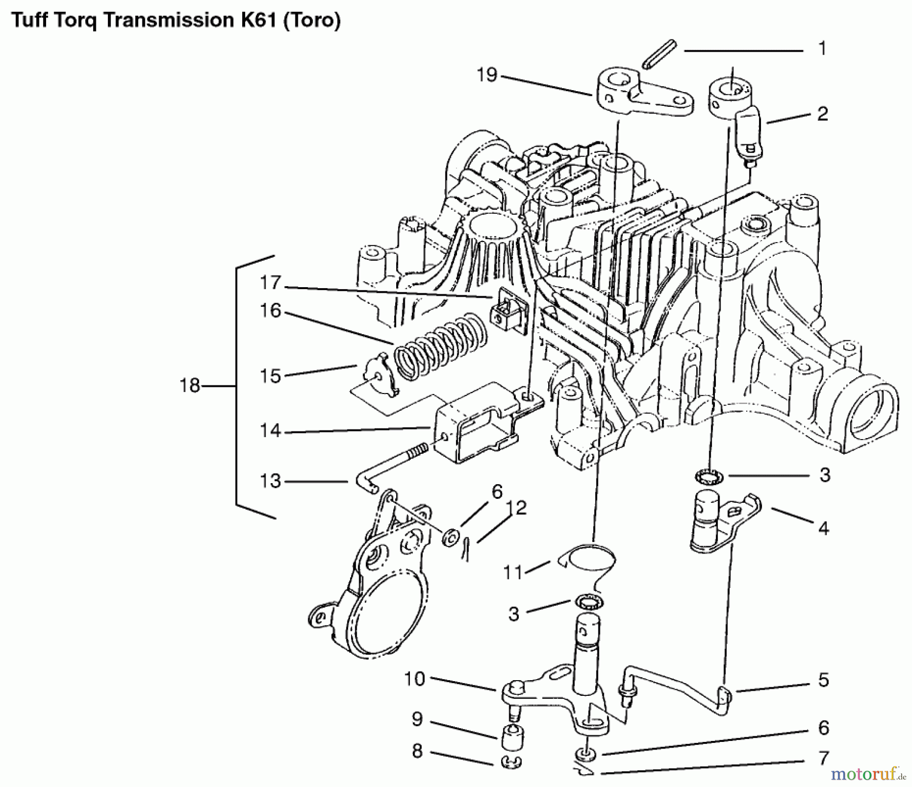  Toro Neu Mowers, Lawn & Garden Tractor Seite 1 72105 (268-H) - Toro 268-H Lawn and Garden Tractor, 1999 (9900001-9999999) BRAKE INTERLOCK