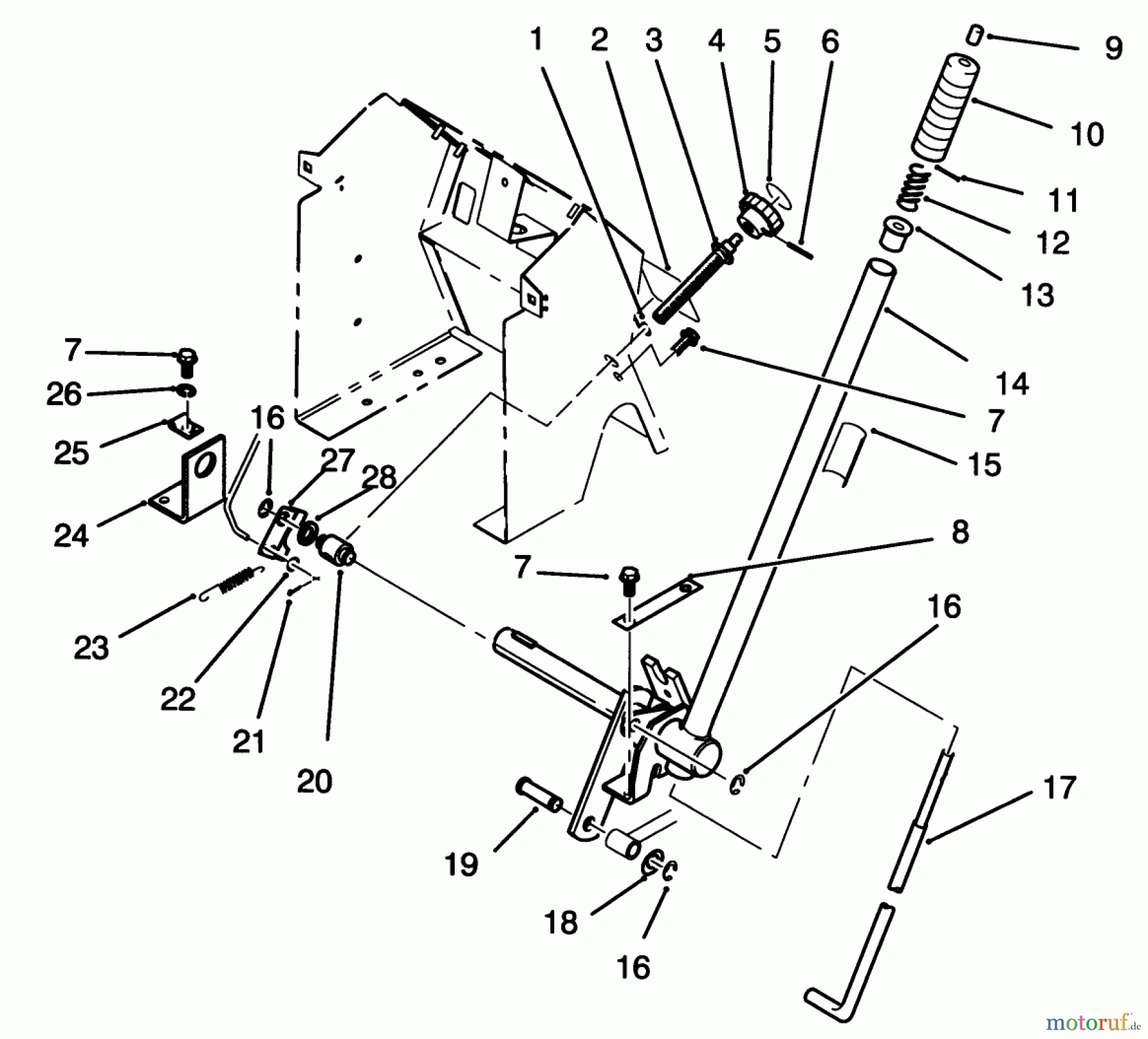  Toro Neu Mowers, Lawn & Garden Tractor Seite 1 72101 (246-H) - Toro 246-H Yard Tractor, 1993 (3900001-3999999) LIFT BAR LINKAGE ASSEMBLY