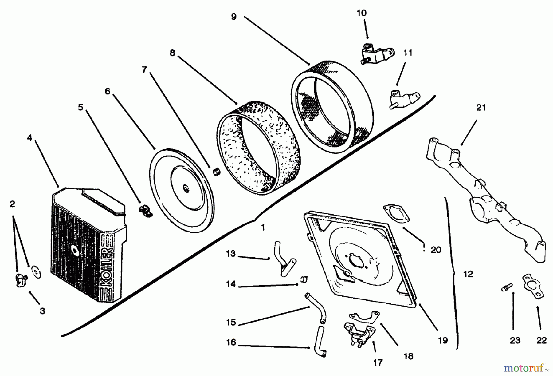  Toro Neu Mowers, Lawn & Garden Tractor Seite 1 72102 (269-H) - Toro 269-H Lawn and Garden Tractor, 1996 (6900001-6999999) AIR INTAKE/FILTRATION