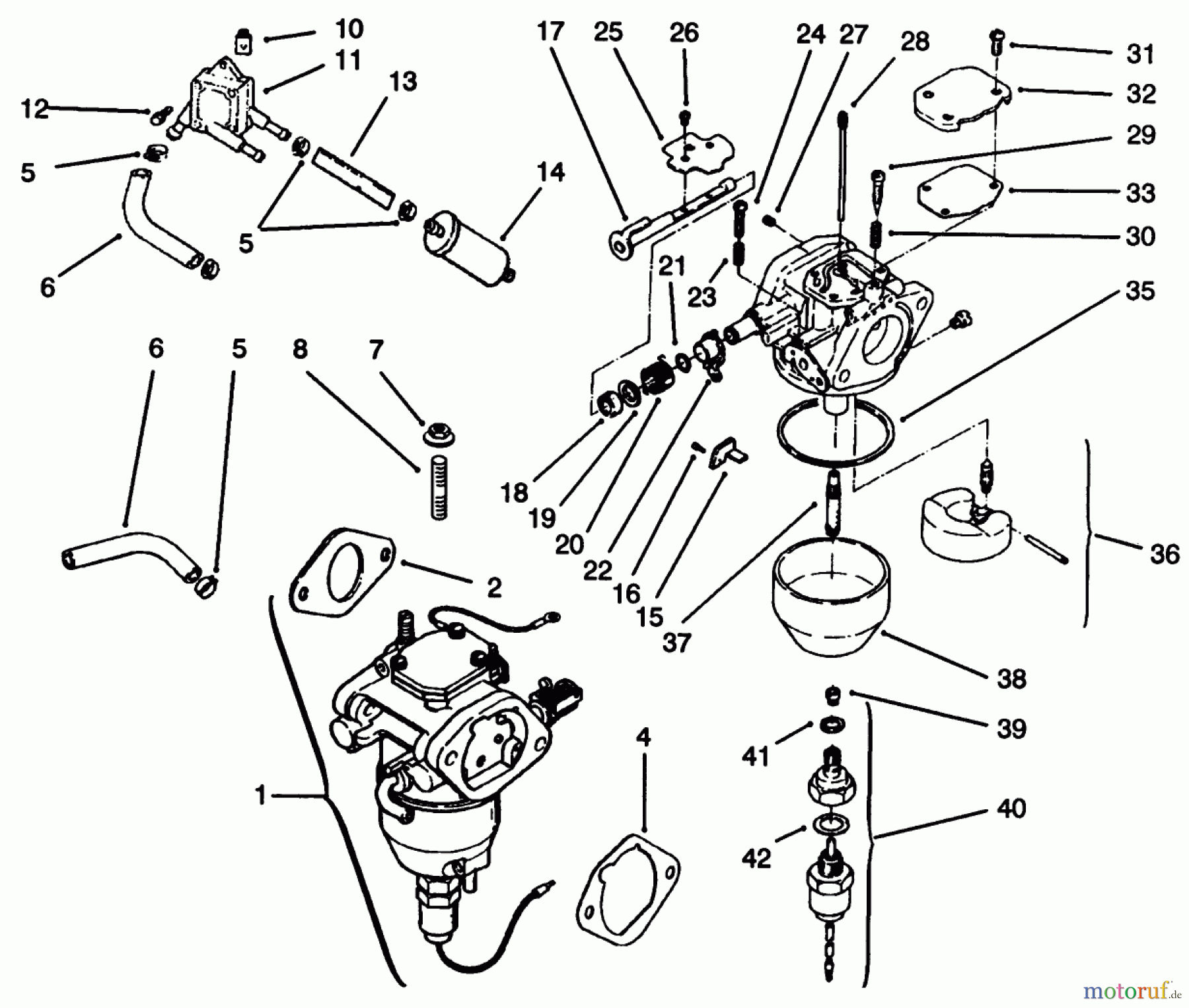  Toro Neu Mowers, Lawn & Garden Tractor Seite 1 72102 (269-H) - Toro 269-H Lawn and Garden Tractor, 1996 (6900001-6999999) FUEL SYSTEM