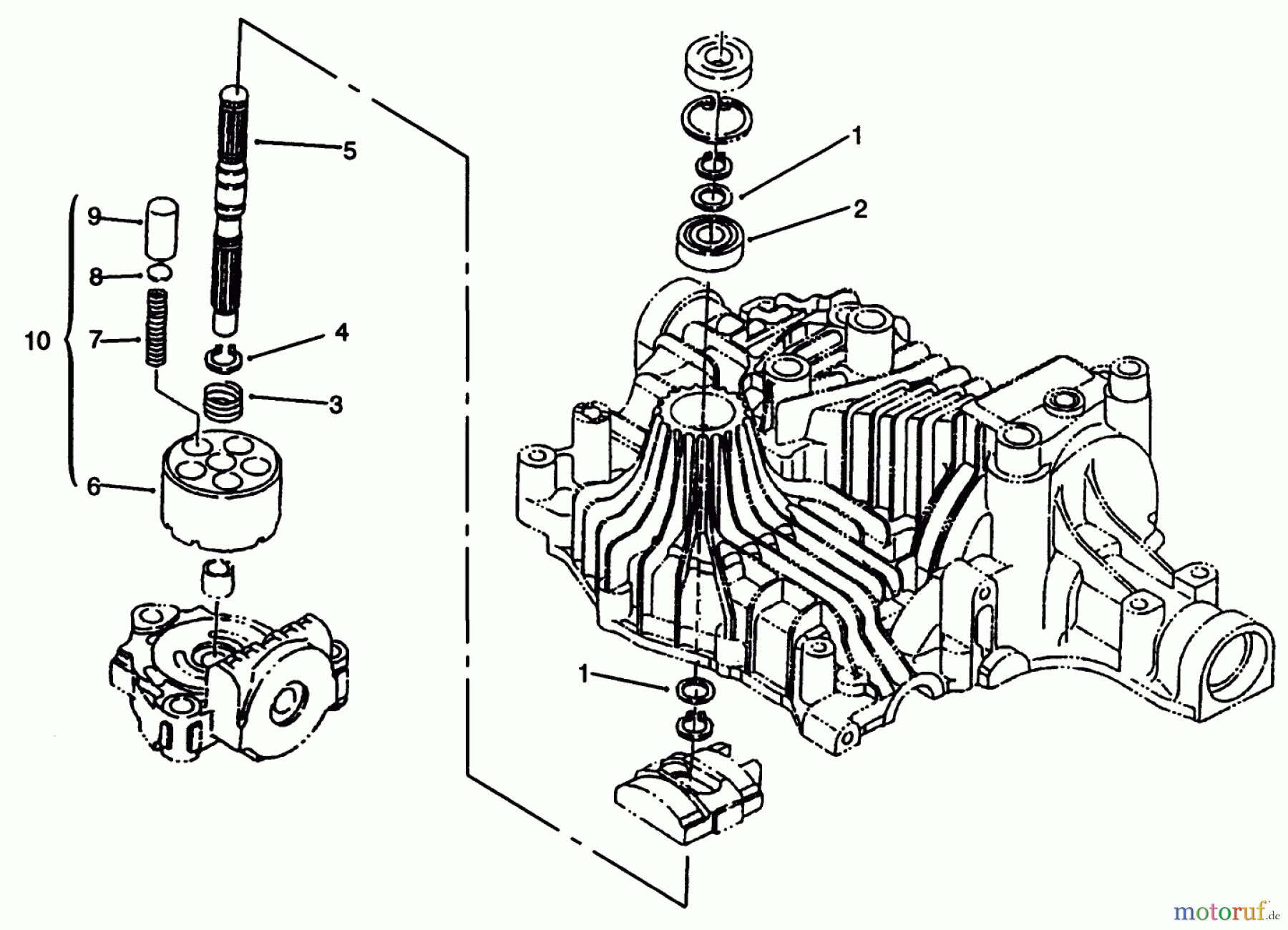  Toro Neu Mowers, Lawn & Garden Tractor Seite 1 72102 (269-H) - Toro 269-H Lawn and Garden Tractor, 1996 (6900001-6999999) PUMP SHAFT