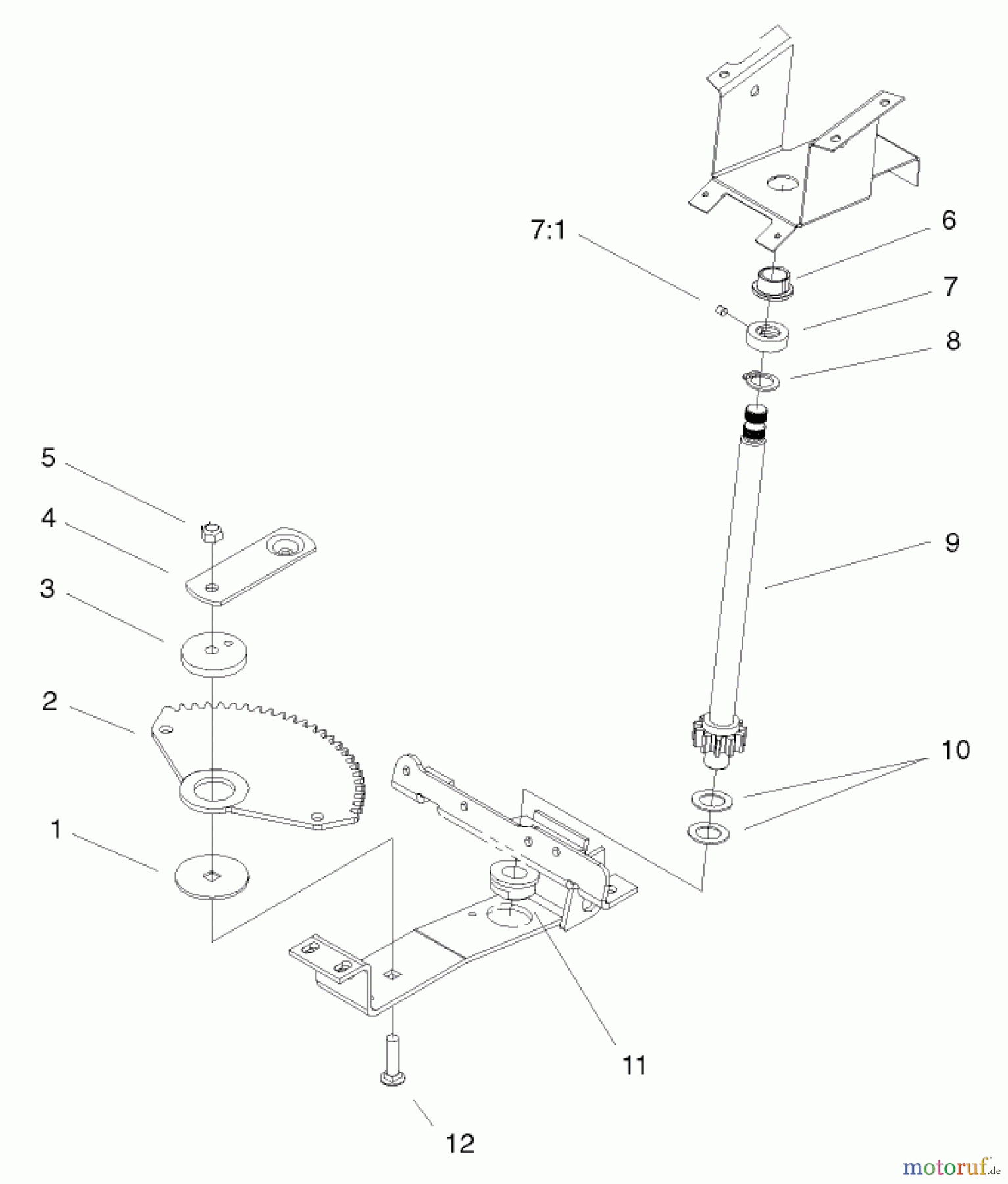  Toro Neu Mowers, Lawn & Garden Tractor Seite 1 72108 (270-H) - Toro 270-H Lawn and Garden Tractor, 2000 (200000001-200999999) LOWER STEERING ASSEMBLY