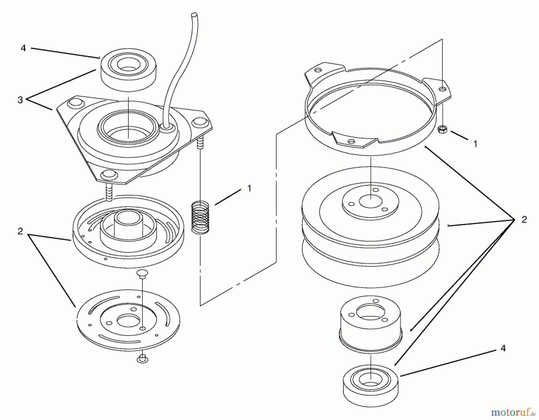  Toro Neu Mowers, Lawn & Garden Tractor Seite 1 72110 (270-H) - Toro 270-H Lawn and Garden Tractor, 1996 (6900001-6999999) CLUTCH 92-6885