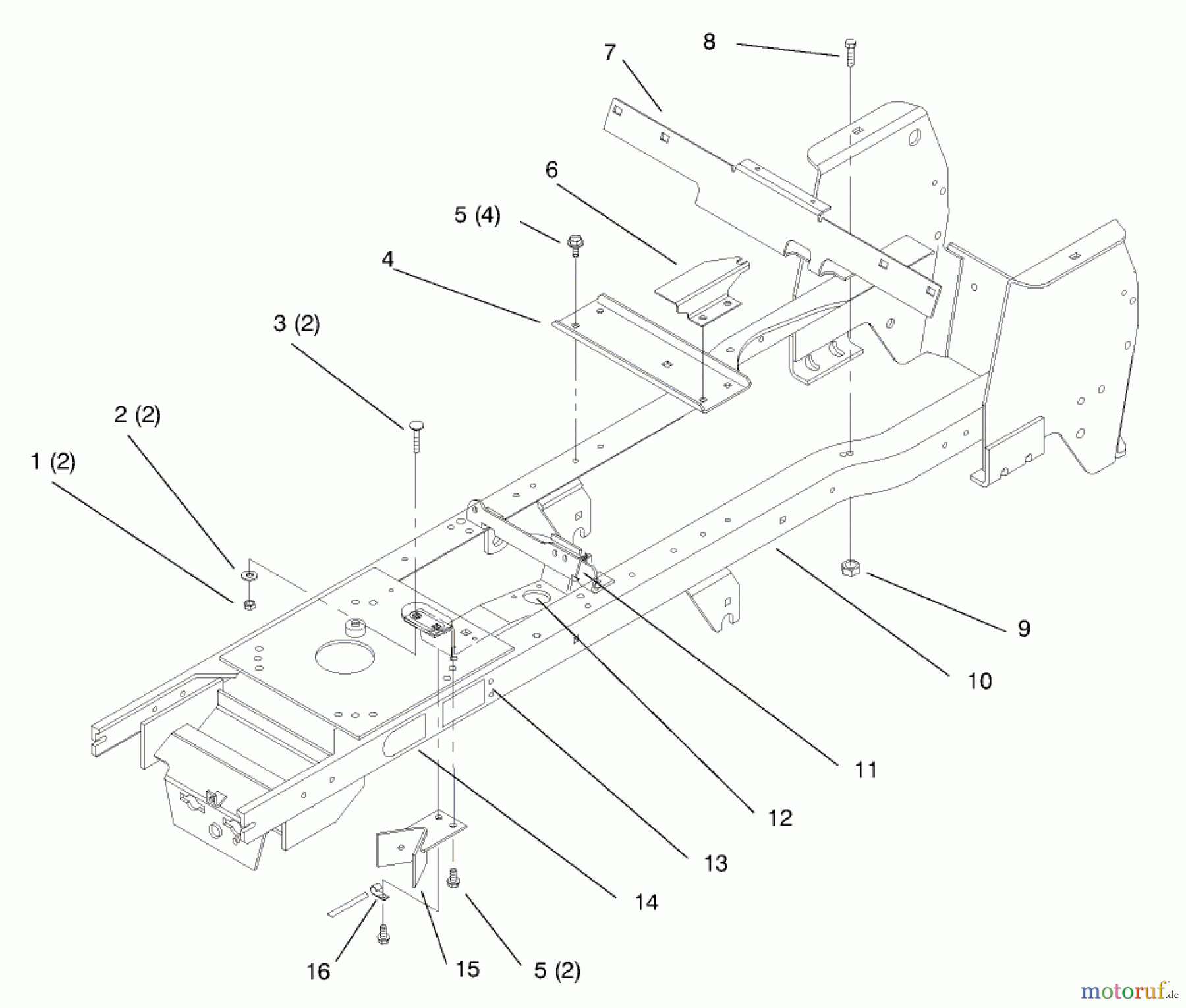  Toro Neu Mowers, Lawn & Garden Tractor Seite 1 72110 (270-H) - Toro 270-H Lawn and Garden Tractor, 1996 (6900001-6999999) FRAME