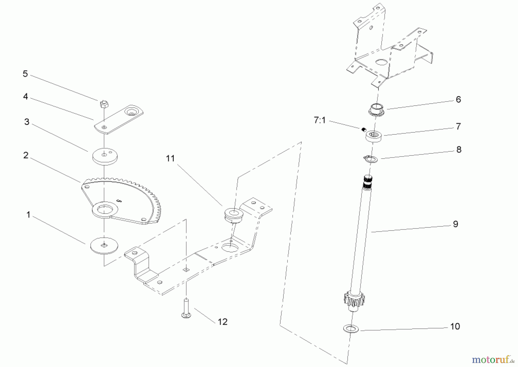  Toro Neu Mowers, Lawn & Garden Tractor Seite 1 72200 (410) - Toro 410 Garden Tractor, 2005 (250000001-250999999) LOWER STEERING WHEEL AND TILT ASSEMBLY