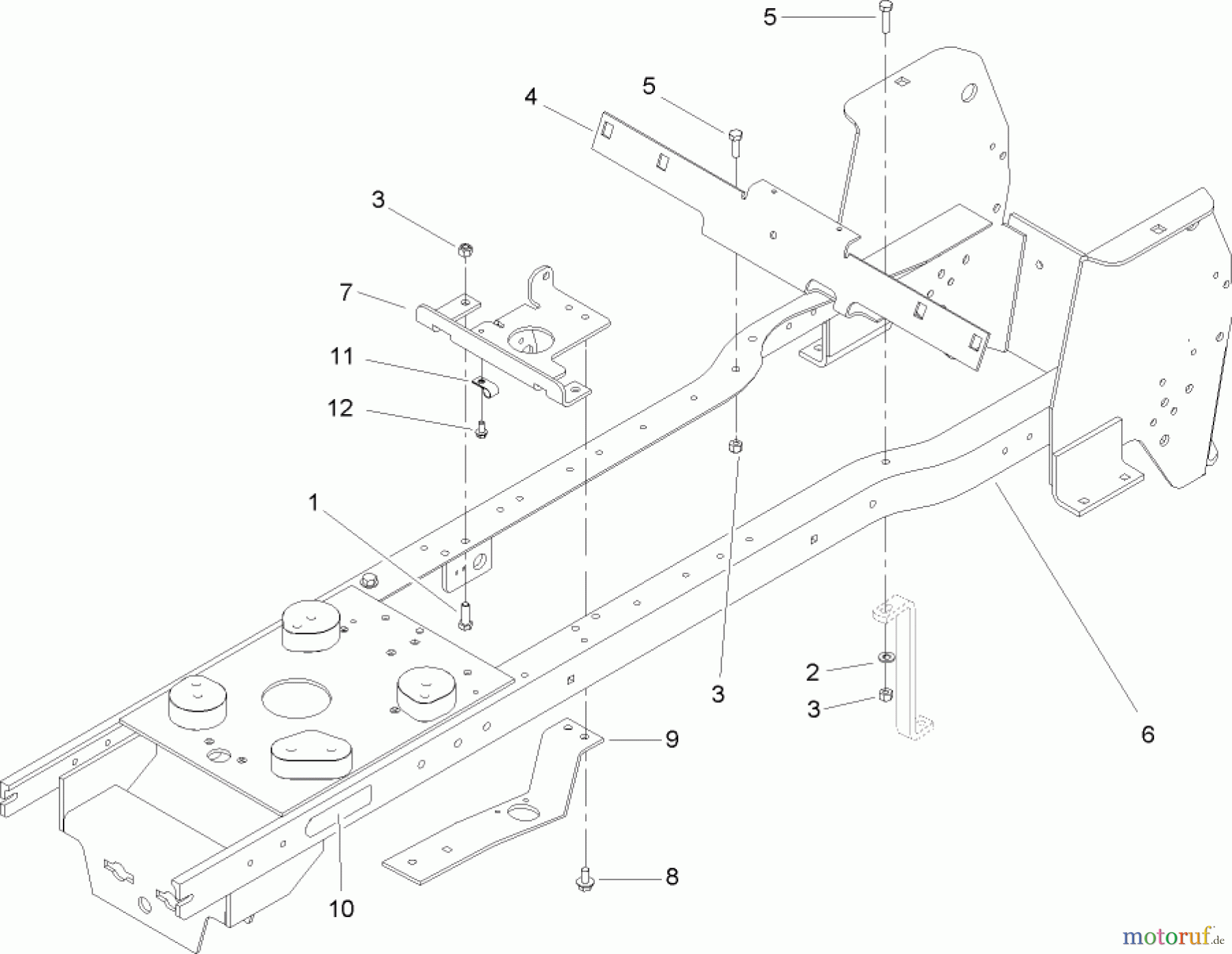  Toro Neu Mowers, Lawn & Garden Tractor Seite 1 72200 (416XT) - Toro 416XT Garden Tractor, 2004 (240000001-240999999) FRAME ASSEMBLY