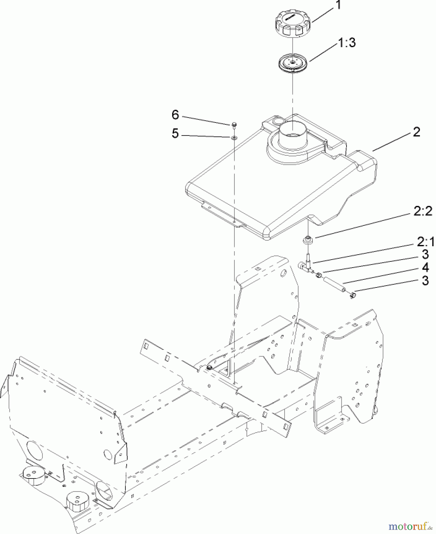  Toro Neu Mowers, Lawn & Garden Tractor Seite 1 72200 (416XT) - Toro 416XT Garden Tractor, 2004 (240000001-240999999) FUEL TANK ASSEMBLY