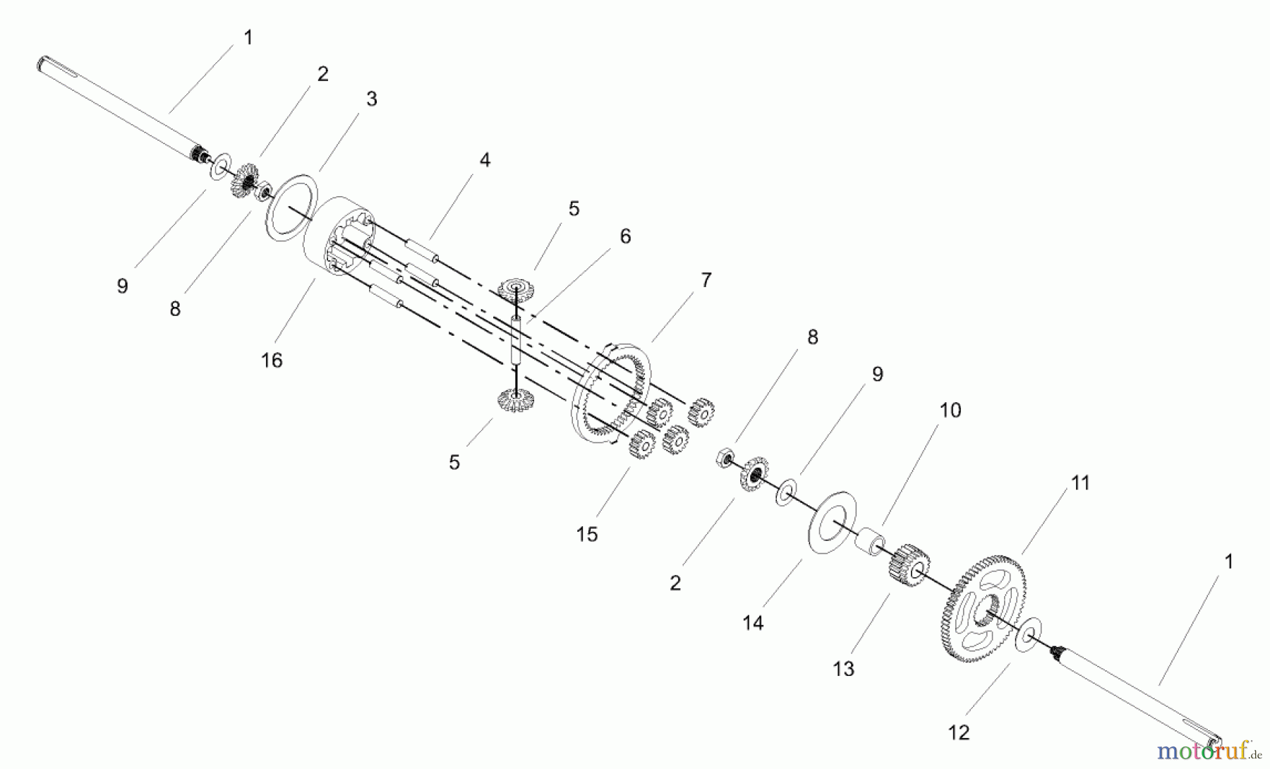  Toro Neu Mowers, Lawn & Garden Tractor Seite 1 72212 (419XT) - Toro 419XT Garden Tractor, 2004 (240000001-240999999) DIFFERENTIAL GEAR ASSEMBLY TRANSAXLE ASSEMBLY NO. 104-4310