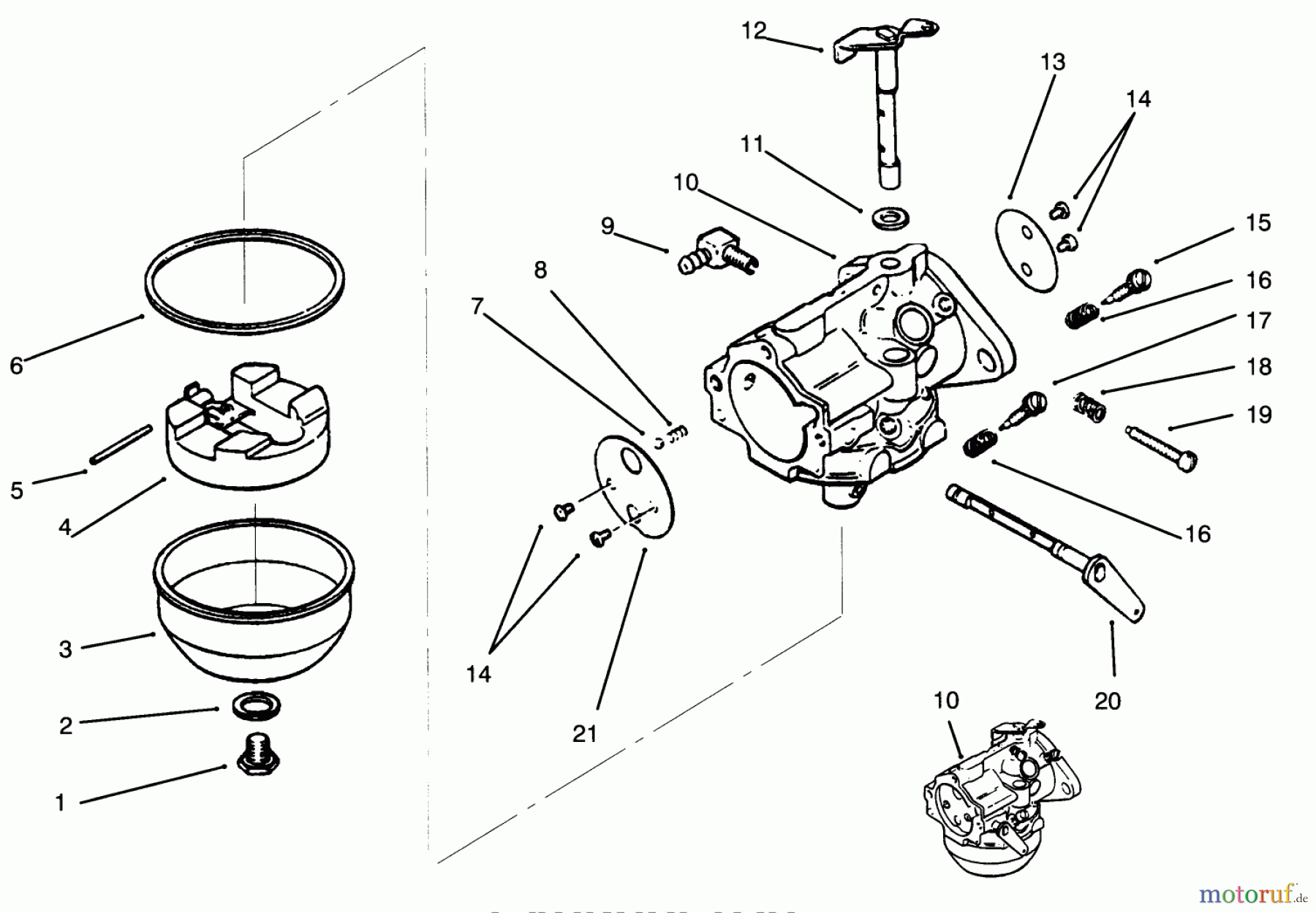  Toro Neu Mowers, Lawn & Garden Tractor Seite 1 73400 (314-8) - Toro 314-8 Garden Tractor, 1994 (4900001-4999999) CARBURETOR