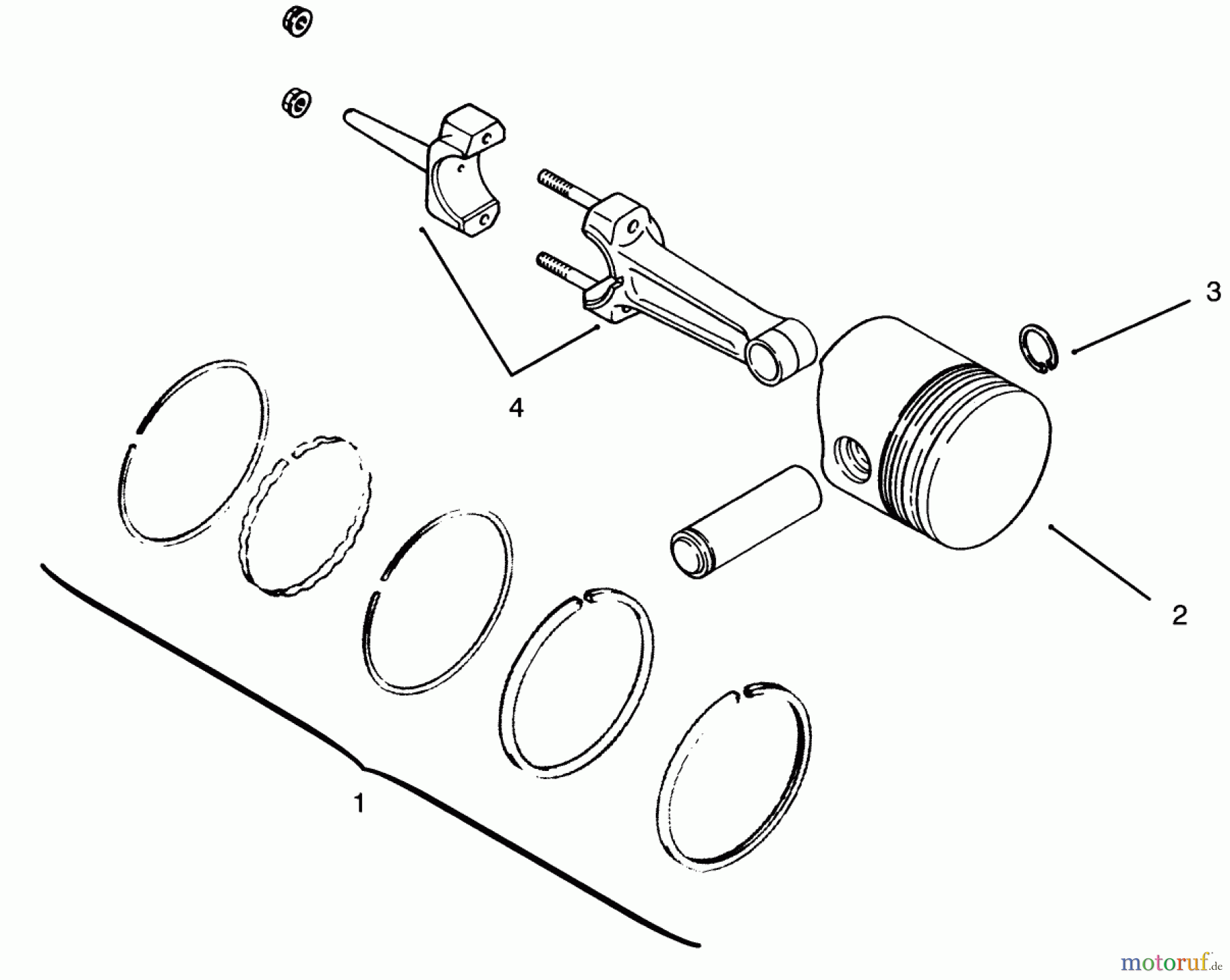  Toro Neu Mowers, Lawn & Garden Tractor Seite 1 73400 (314-8) - Toro 314-8 Garden Tractor, 1996 (SN 6900001-6999999) PISTON AND RINGS