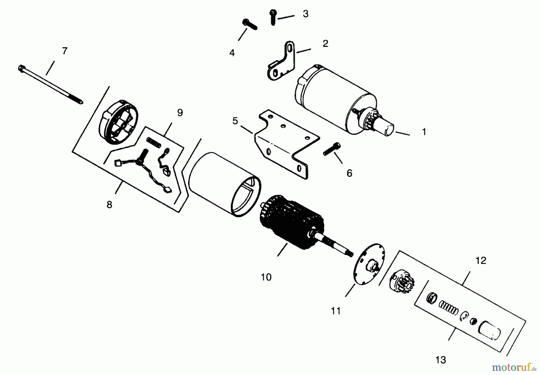  Toro Neu Mowers, Lawn & Garden Tractor Seite 1 73400 (314-8) - Toro 314-8 Garden Tractor, 1995 (5900001-5999999) STARTER