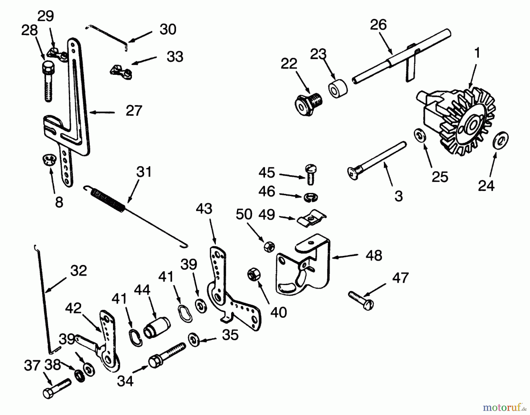  Toro Neu Mowers, Lawn & Garden Tractor Seite 1 73401 (314-H) - Toro 314-H Garden Tractor, 1993 (3900001-3999999) GOVERNOR LINKAGE