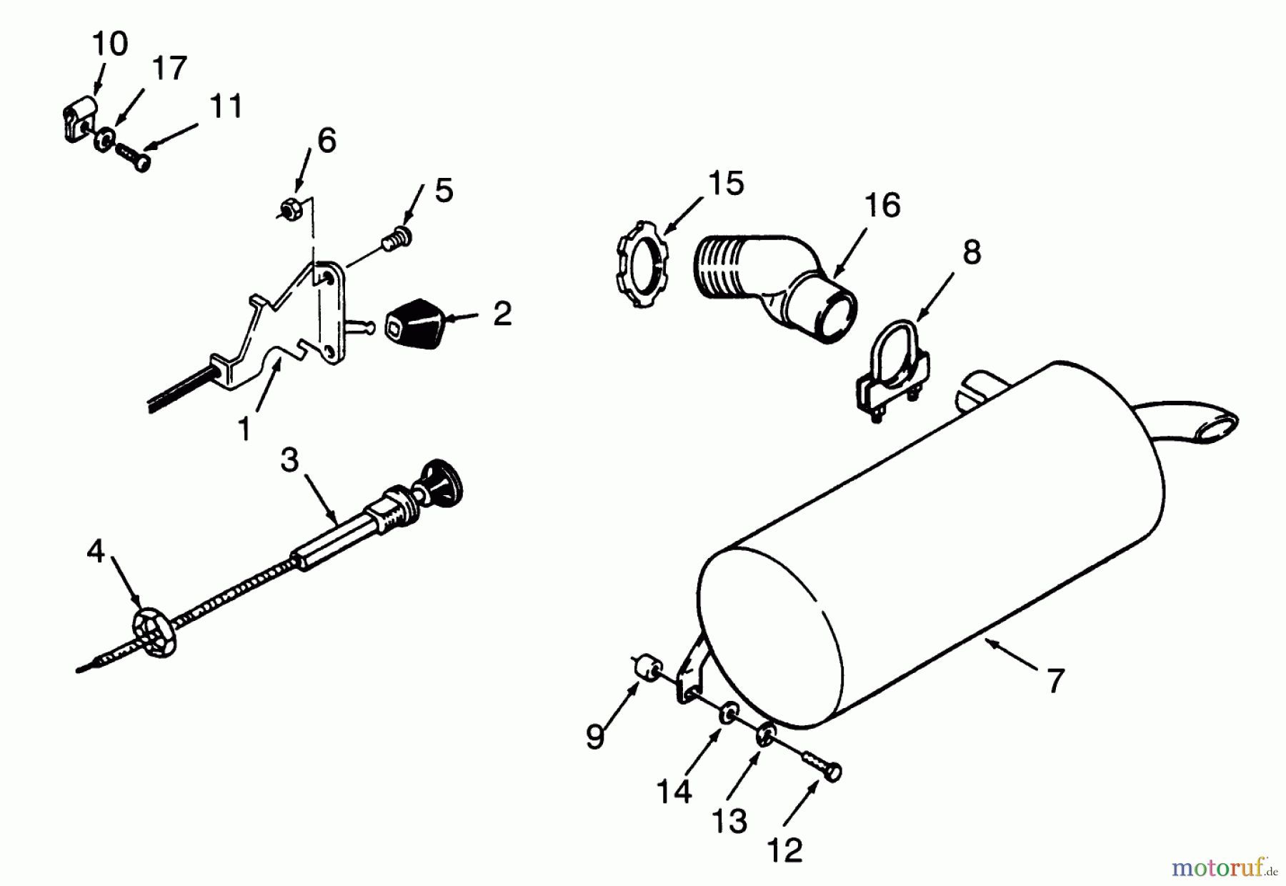  Toro Neu Mowers, Lawn & Garden Tractor Seite 1 73401 (314-H) - Toro 314-H Garden Tractor, 1993 (3900001-3999999) THROTTLE CHOKE AND EXHAUST