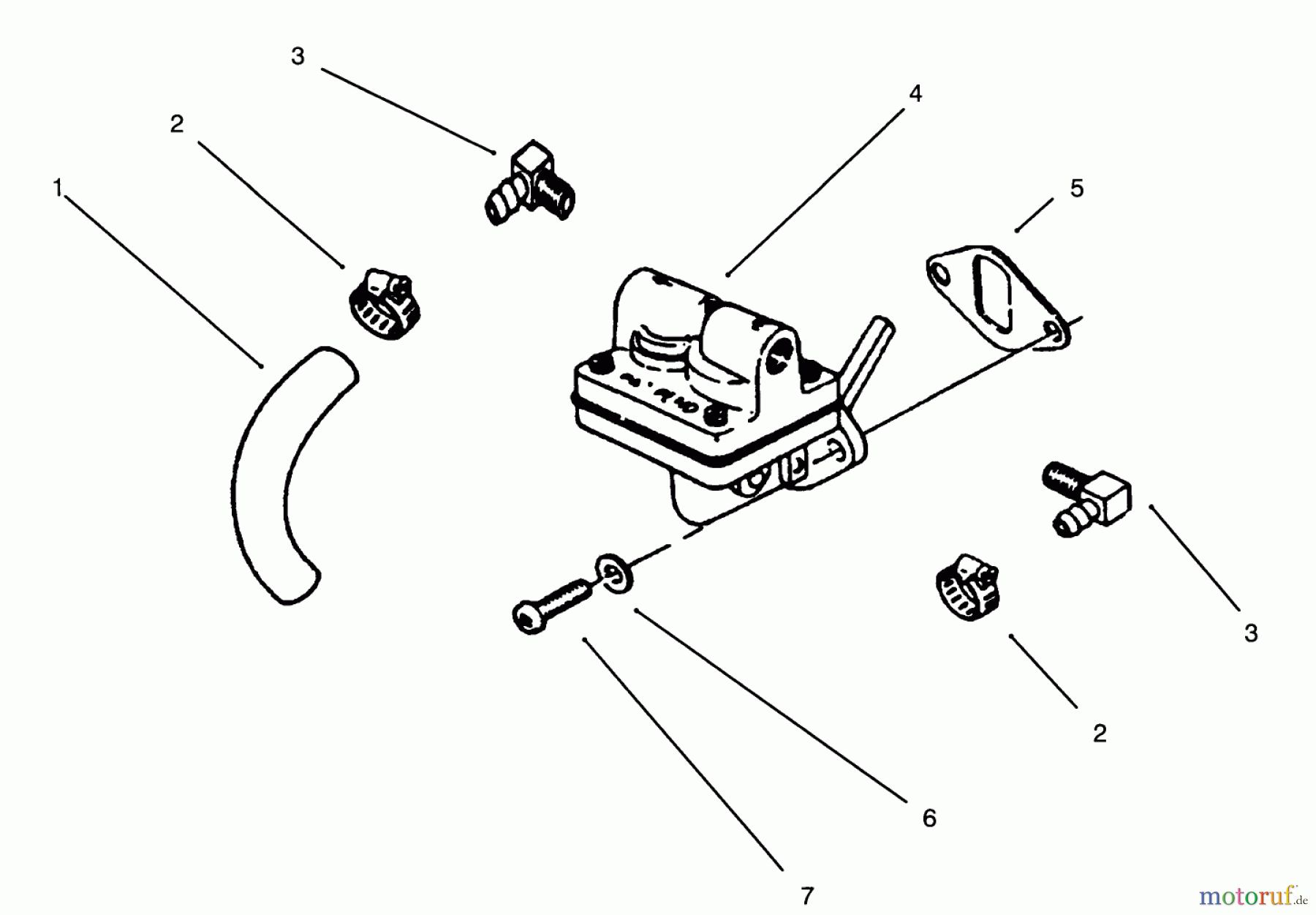  Toro Neu Mowers, Lawn & Garden Tractor Seite 1 73401 (314-H) - Toro 314-H Garden Tractor, 1995 (5900001-5900260) FUEL PUMP