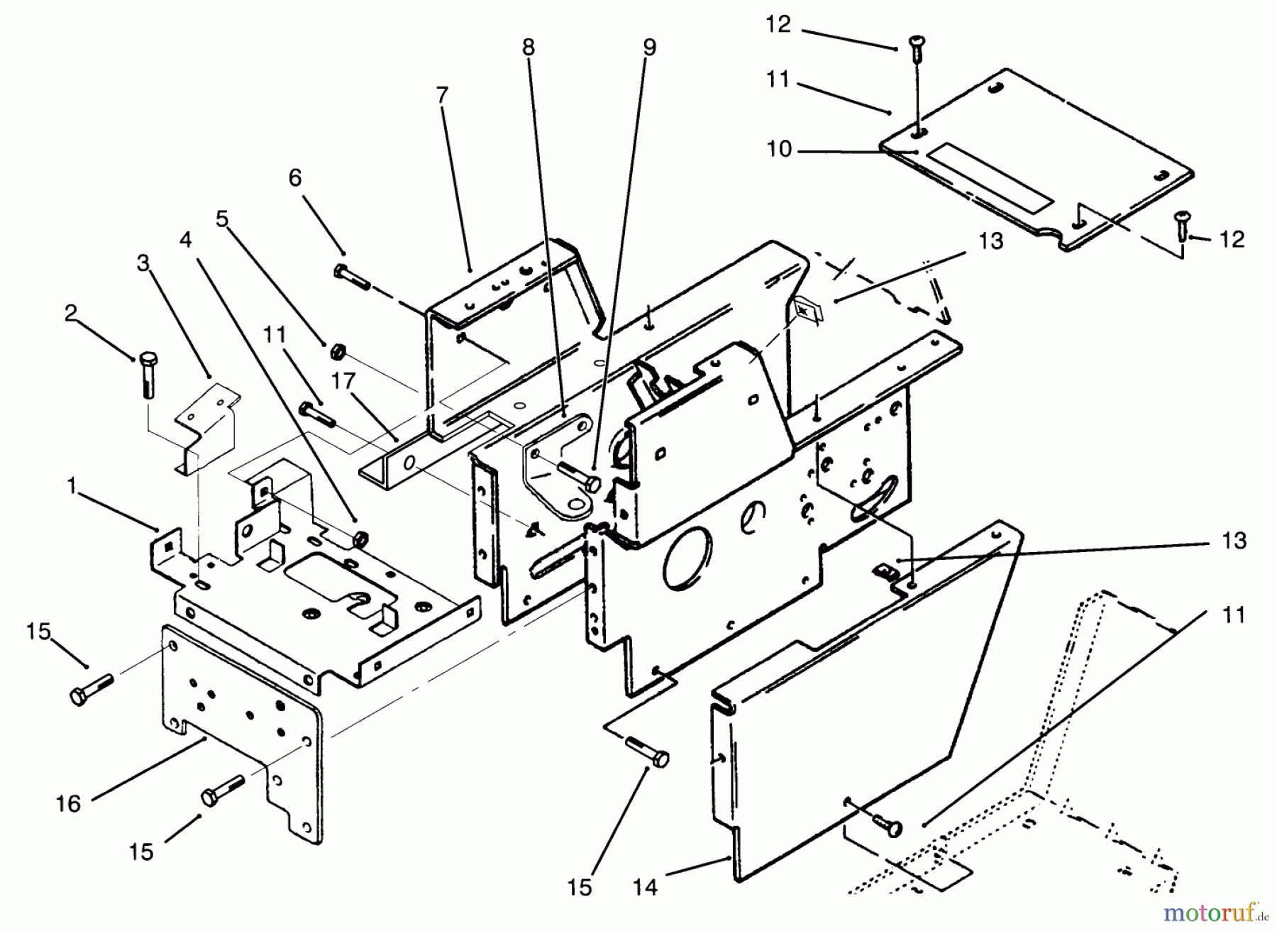  Toro Neu Mowers, Lawn & Garden Tractor Seite 1 73401 (314-H) - Toro 314-H Garden Tractor, 1994 (4900001-4999999) HOOD STAND AND SUPPORTS